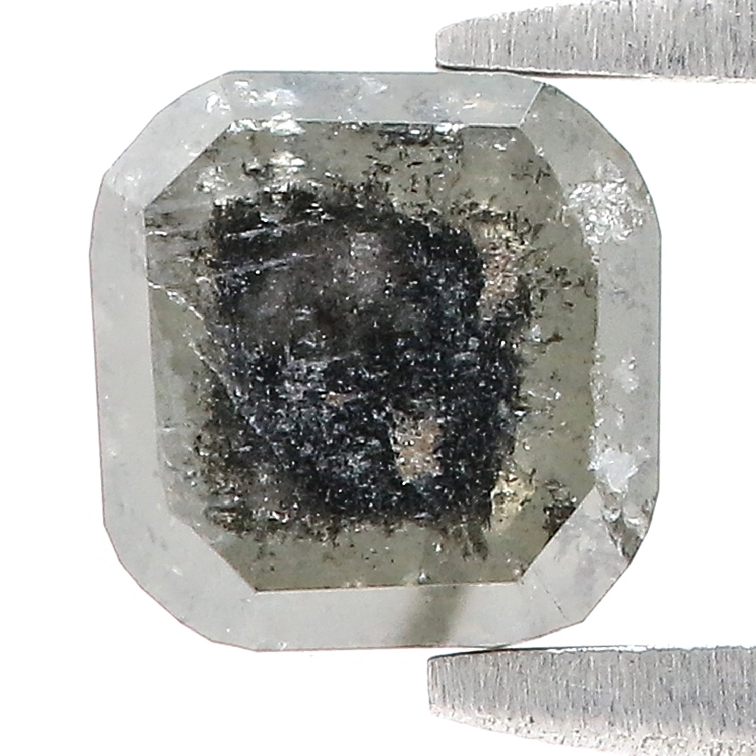 0.89 CT Natural Loose Cushion Shape Diamond Salt And Pepper Cushion Cut Diamond 5.20 MM Natural Black Grey Cushion Rose Cut Diamond LQ1341