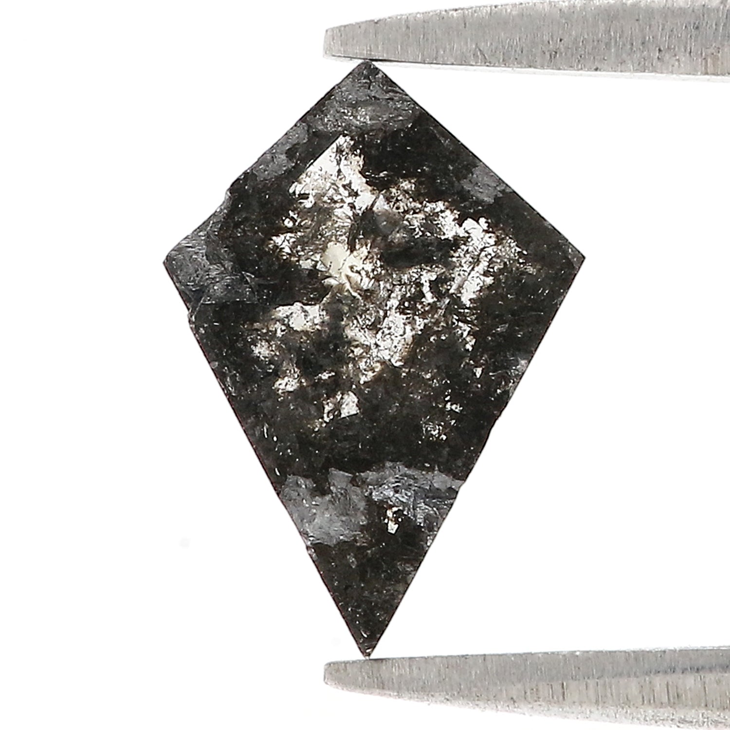 0.98 CT Natural Loose Kite Shape Diamond Salt And Pepper Kite Diamond 10.55 MM Natural Loose Black Grey Color Kite Rose Cut Diamond L3408