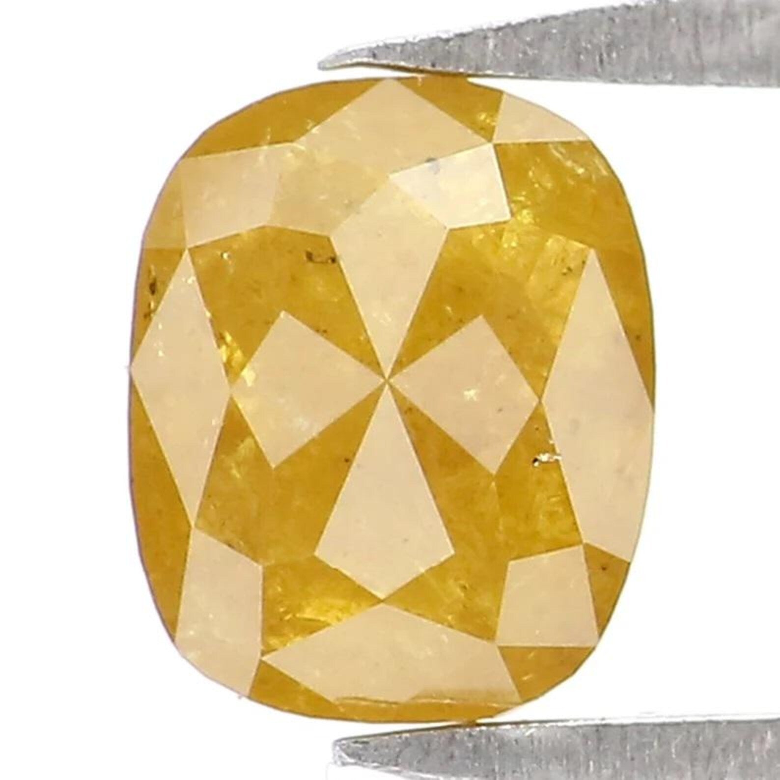 0.72 CT Natural Loose Cushion Shape Diamond Yellow Color Cushion Cut Diamond 5.60 MM Natural Diamond Yellow Cushion Rose Cut Diamond NQ2407