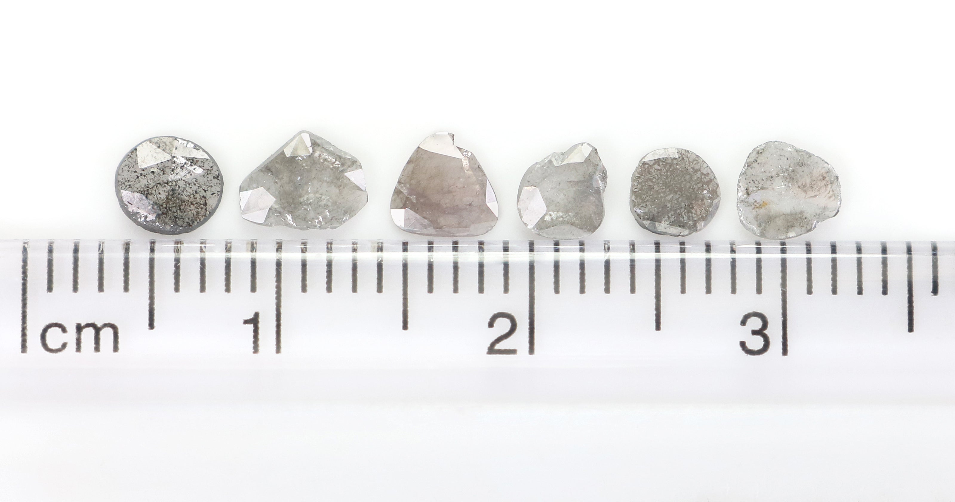 0.75 CT Natural Loose Slice Shape Diamond Salt And Pepper Irregular Cut Diamond 3.60 MM Black Grey Color Slice Shape Rose Cut Diamond NQ1645