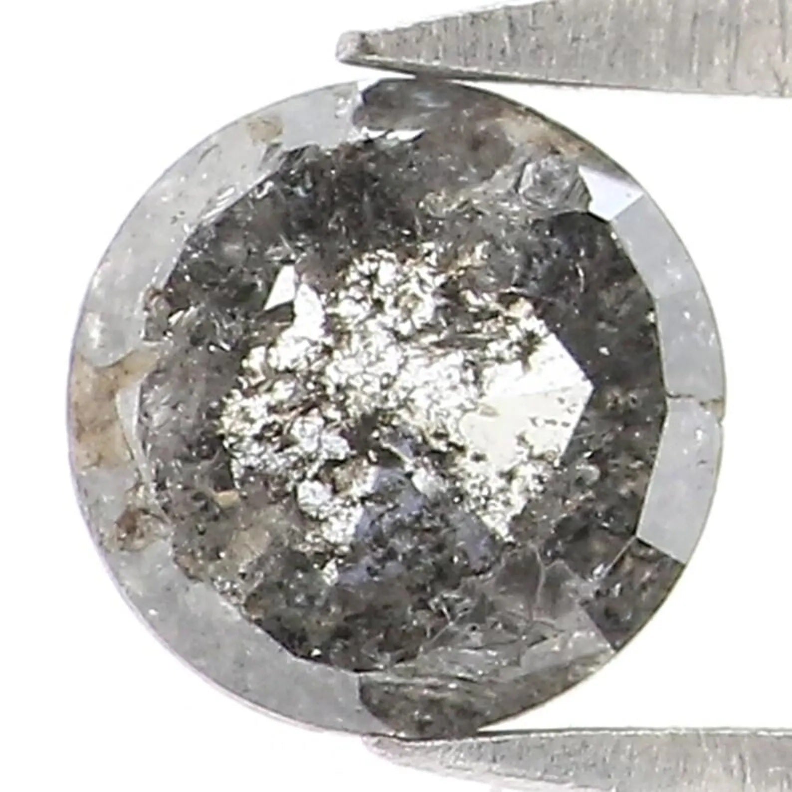 0.45 CT Natural Loose Round Shape Diamond Salt And Pepper Round Diamond 4.70 MM Natural Loose Black Grey Color Round Rose Cut Diamond NQ2336