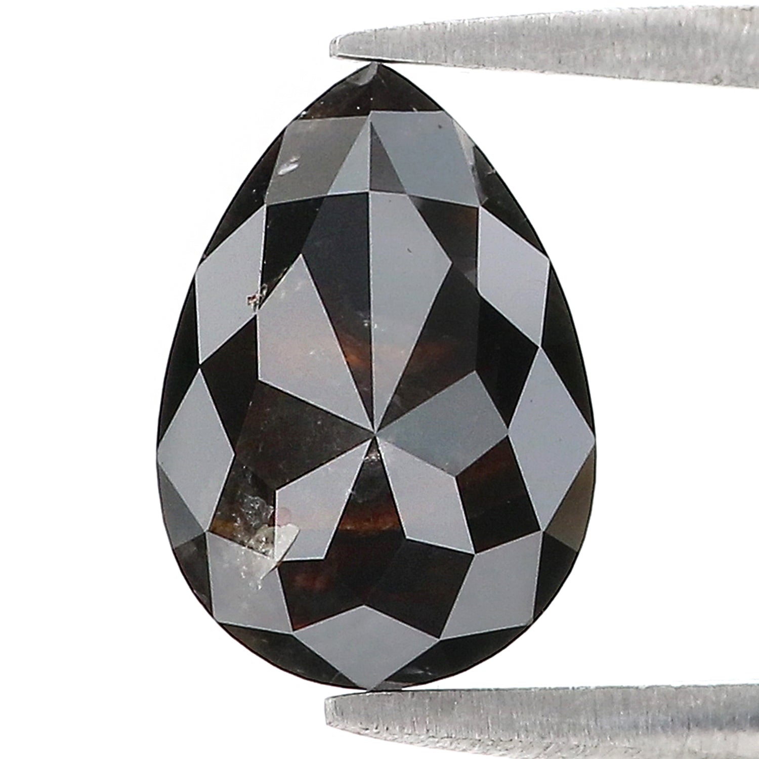 2.85 CT Natural Loose Pear Shape Diamond Black Color Pear Cut Diamond 10.70 MM Natural Black Pear Diamond Rose Cut Diamond L3404
