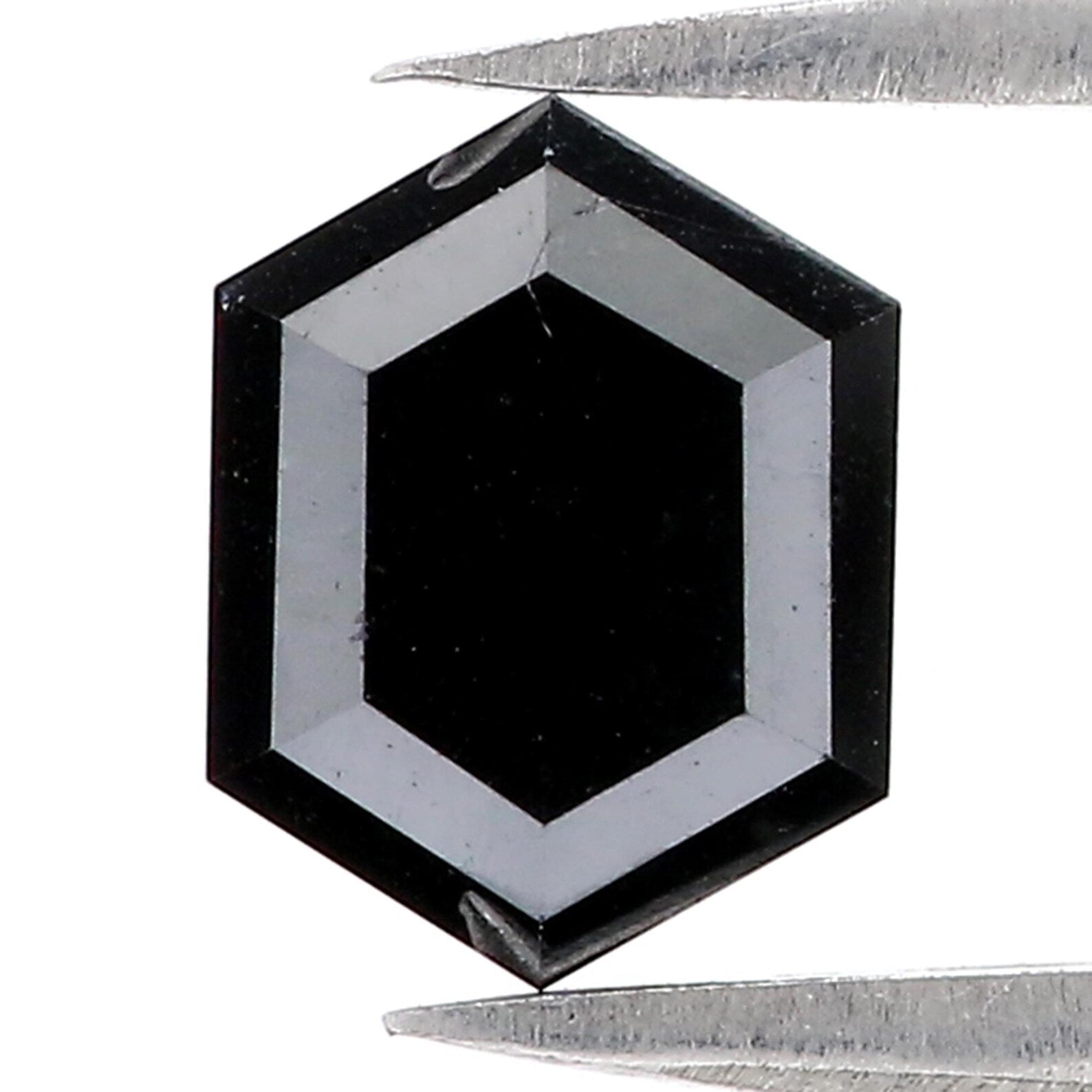 1.93 CT Natural Loose Hexagon Shape Diamond Black Color Hexagon Shape Diamond 8.25 MM Natural Loose Diamond Black Hexagon Diamond QN528