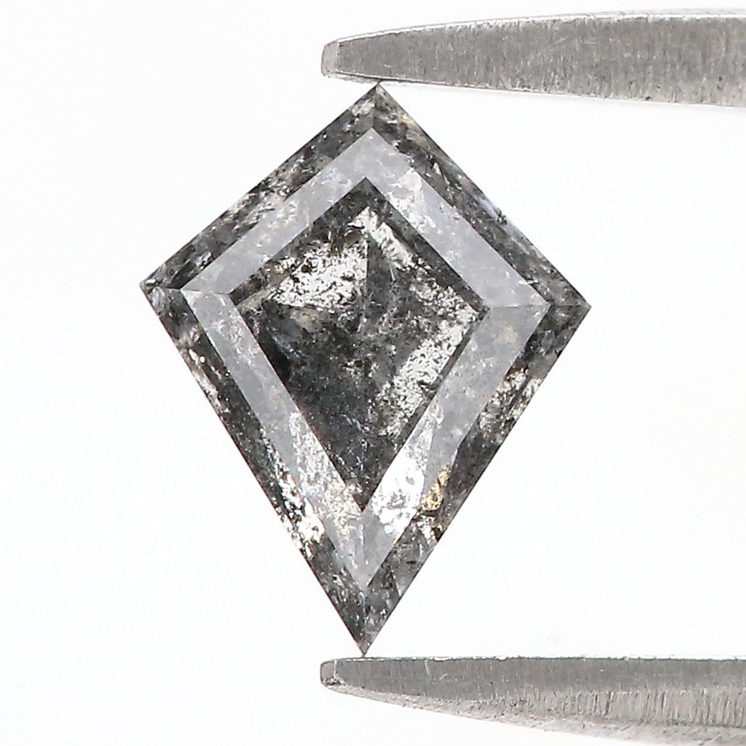 1.05 CT Natural Loose Kite Cut Diamond Salt And Pepper Diamond 8.55 MM Natural Loose Diamond Black Grey Color Kite Rose Cut Diamond KDL3325
