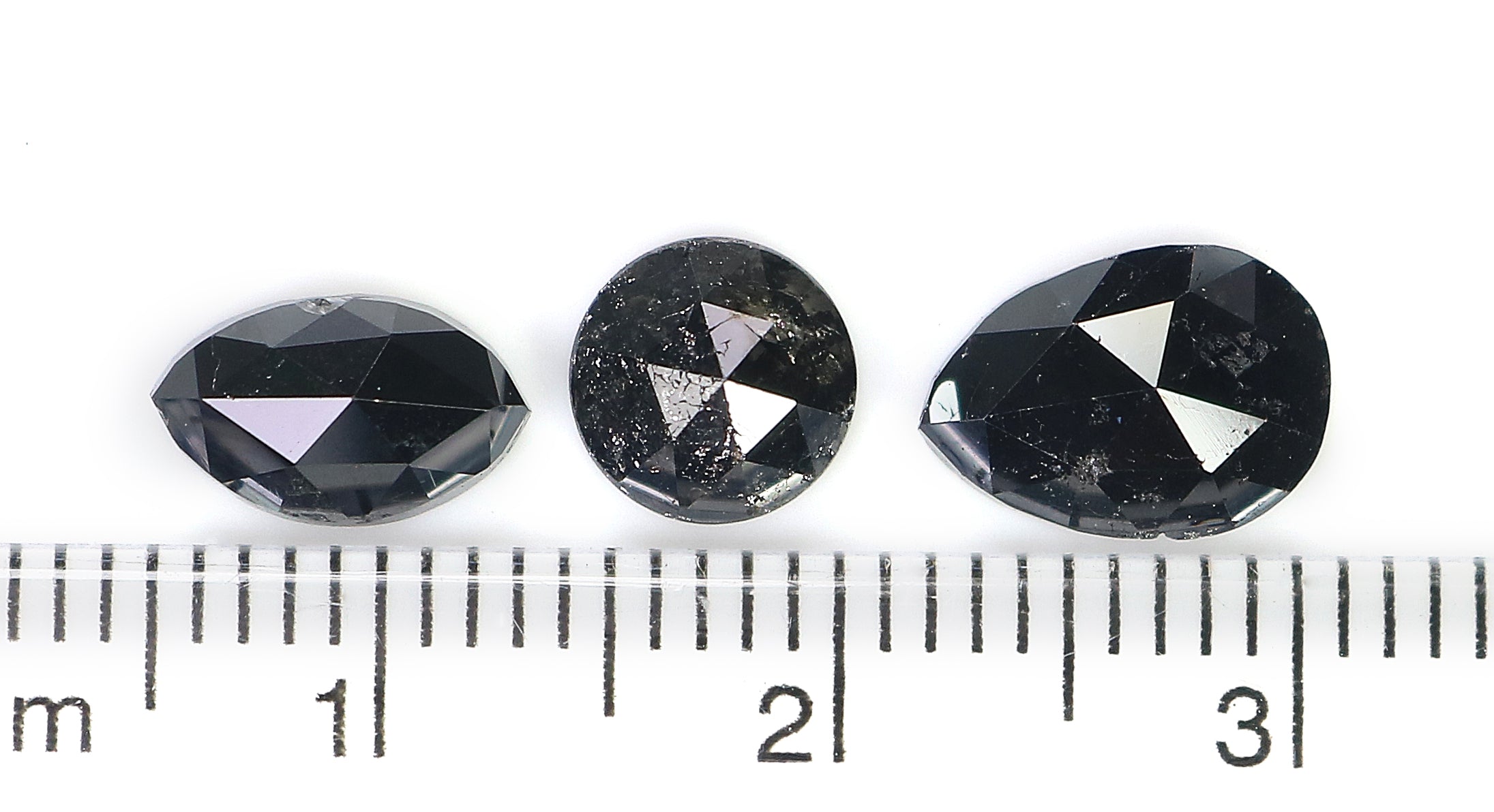3.72 CT Natural Loose Mix Shape Diamond Black Color Mix Shape Diamond 6.30 MM Natural Loose Black Color Mix Shape Rose Cut Diamond LQ1728