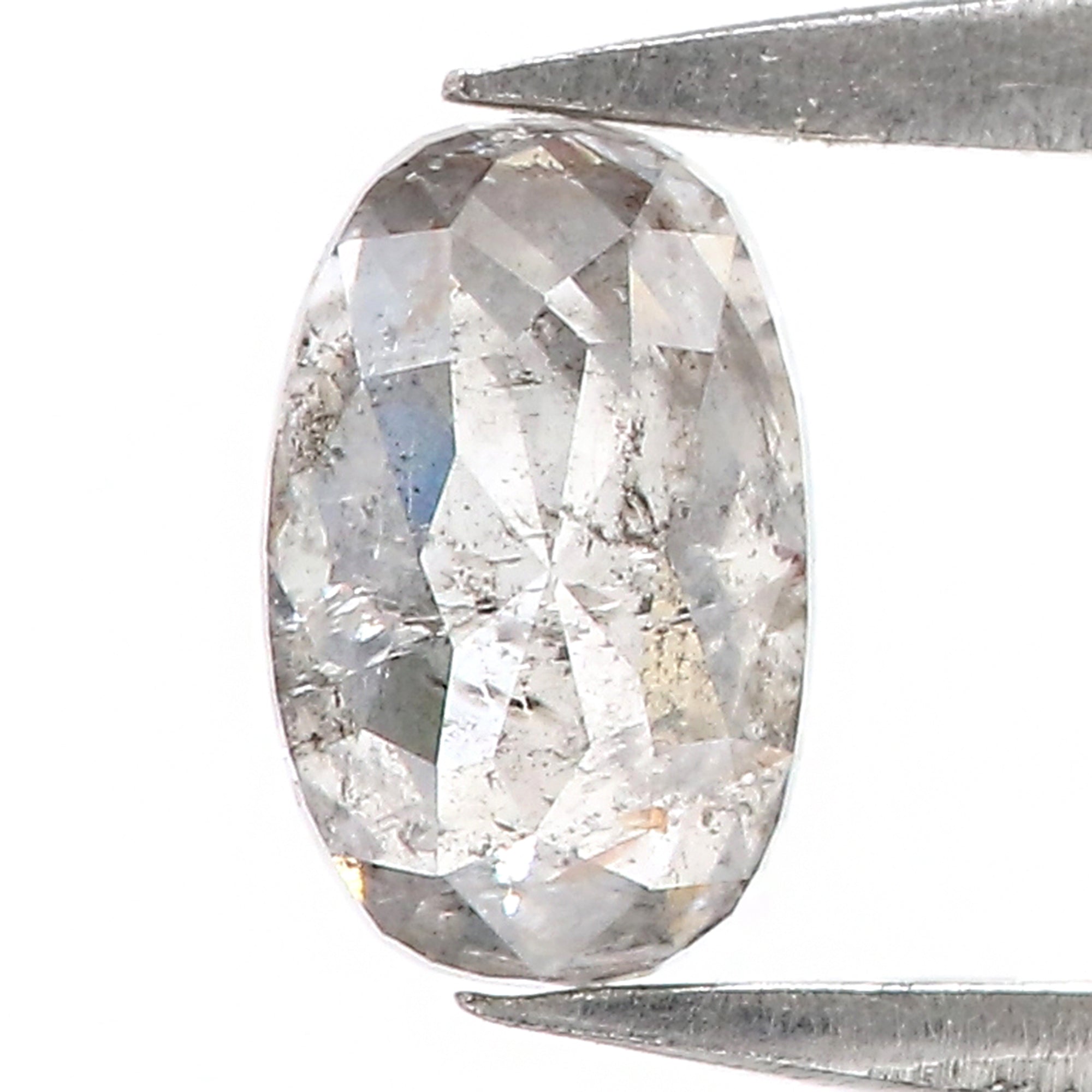 0.63 CT Natural Loose Oval Shape Diamond Salt And Pepper Oval Rose Cut Diamond 6.25 MM Natural Loose Grey Color Oval Rose Cut Diamond QL8937