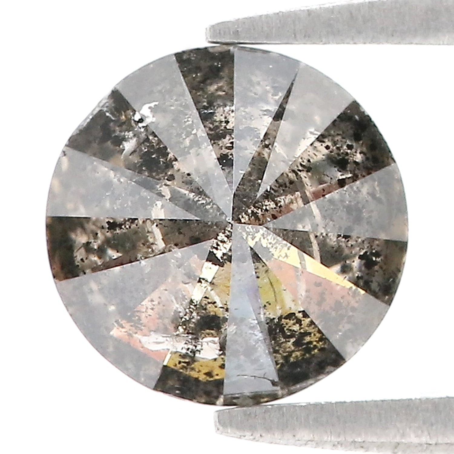 2.05 CT Natural Loose Round Shape Diamond Black Grey Color Round Cut Diamond 7.85 MM Salt And Pepper Round Brilliant Cut Diamond QL9209