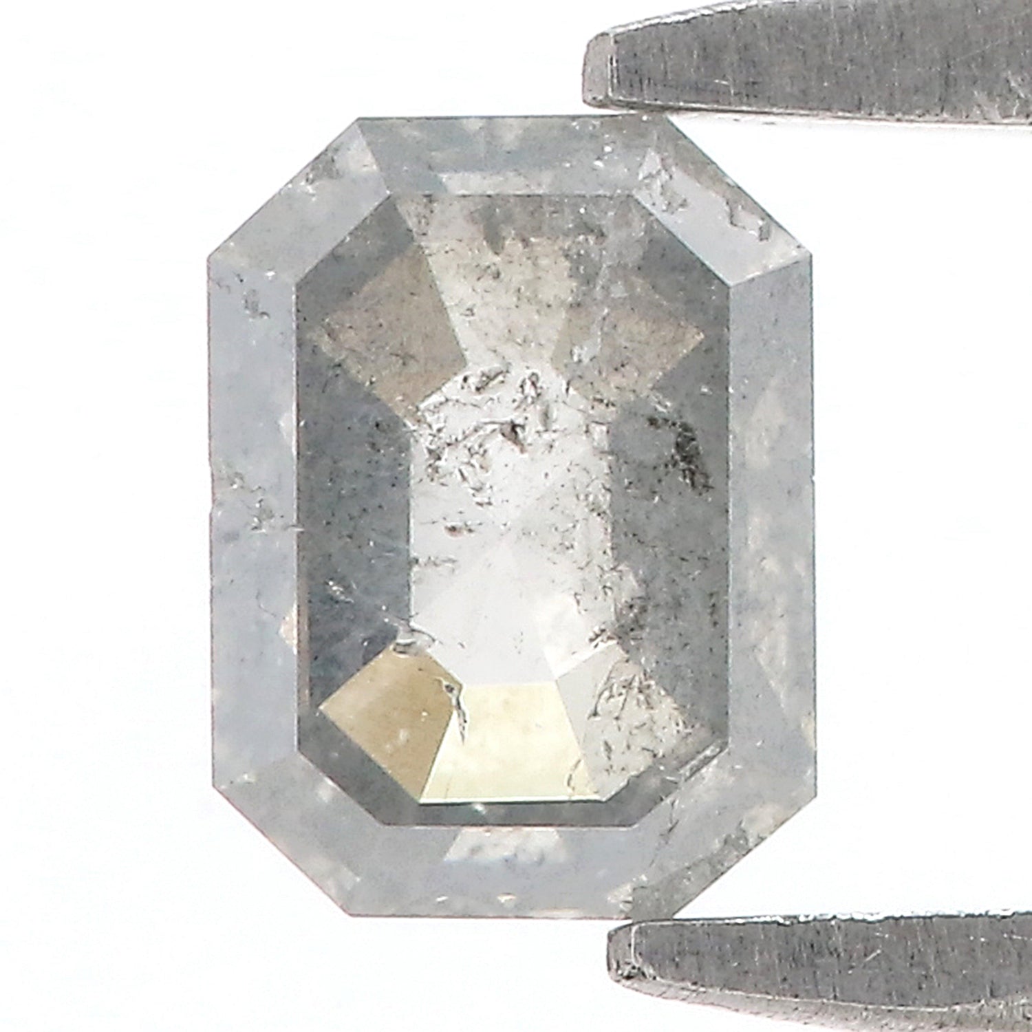 0.53 CT Natural Loose Emerald Cut Diamond Salt And Pepper Emerald Diamond 5.50 MM Natural Black Grey Color Emerald Rose Cut Diamond LQ2018