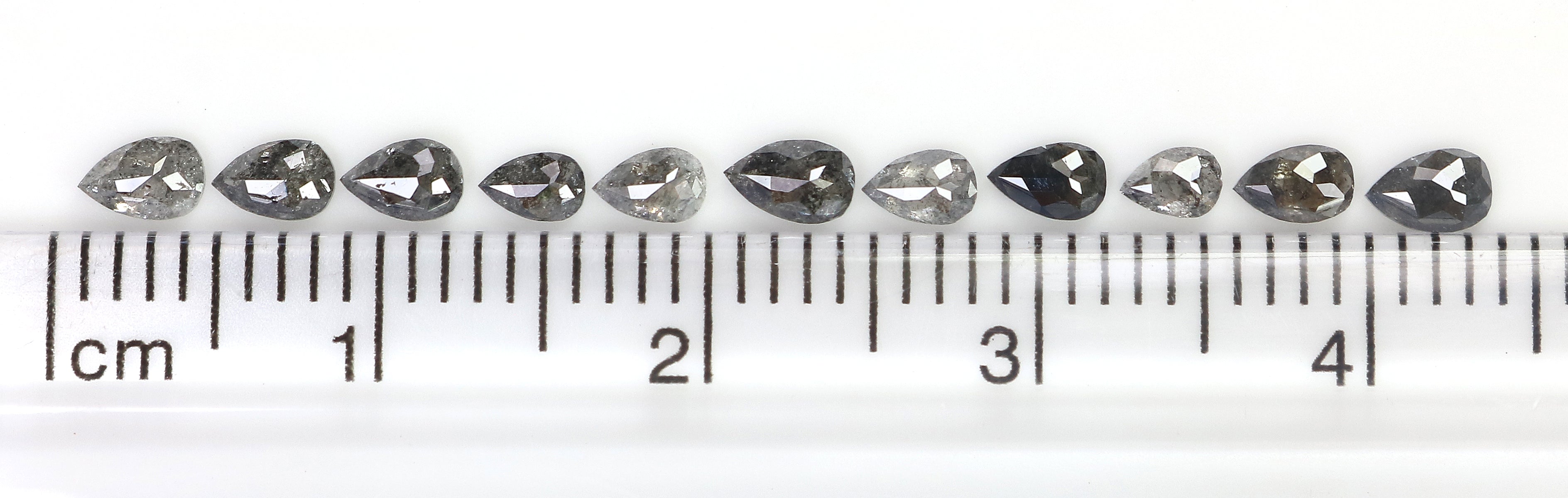 1.03 CT Natural Loose Pear Shape Diamond Salt And Pepper Pear Cut Diamond 3.15 MM Natural Black Grey Diamond Pear Rose Cut Diamond LQ2912
