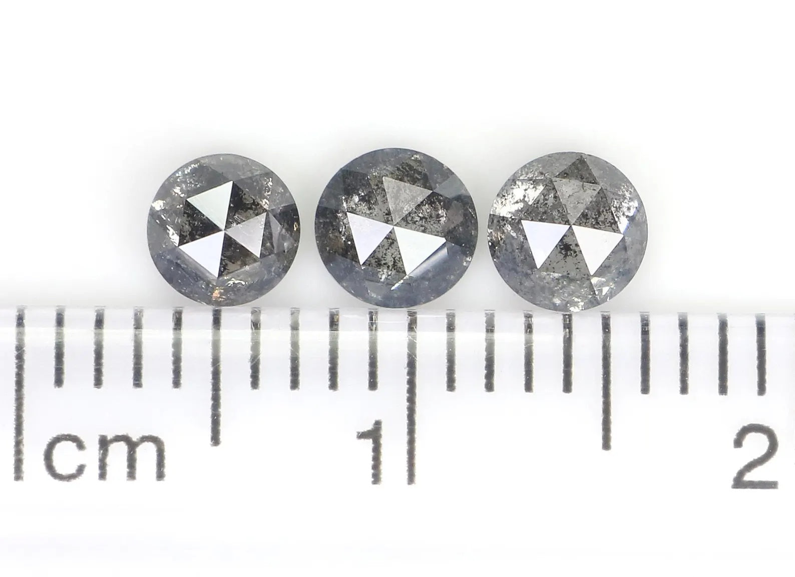 0.95 CT Natural Loose Round Shape Diamond Salt And Pepper Round Diamond 4.15 MM Natural Loose Black Grey Color Round Rose Cut Diamond NQ2335