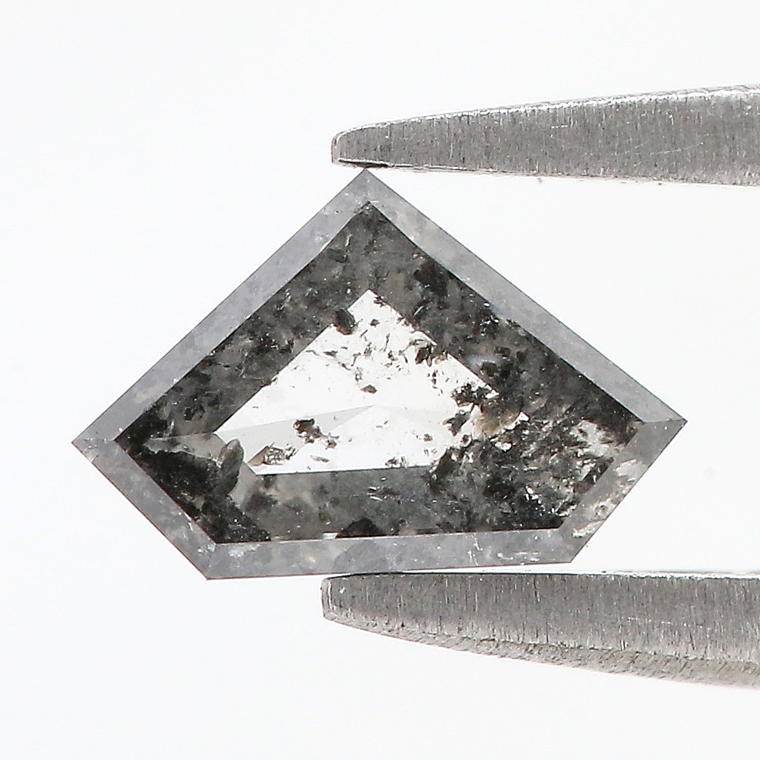 0.64 CT Natural Loose Shield Shape Diamond Salt And Pepper Shield Diamond 5.00 MM Natural Loose Black Color Shield Rose Cut Diamond QL9471