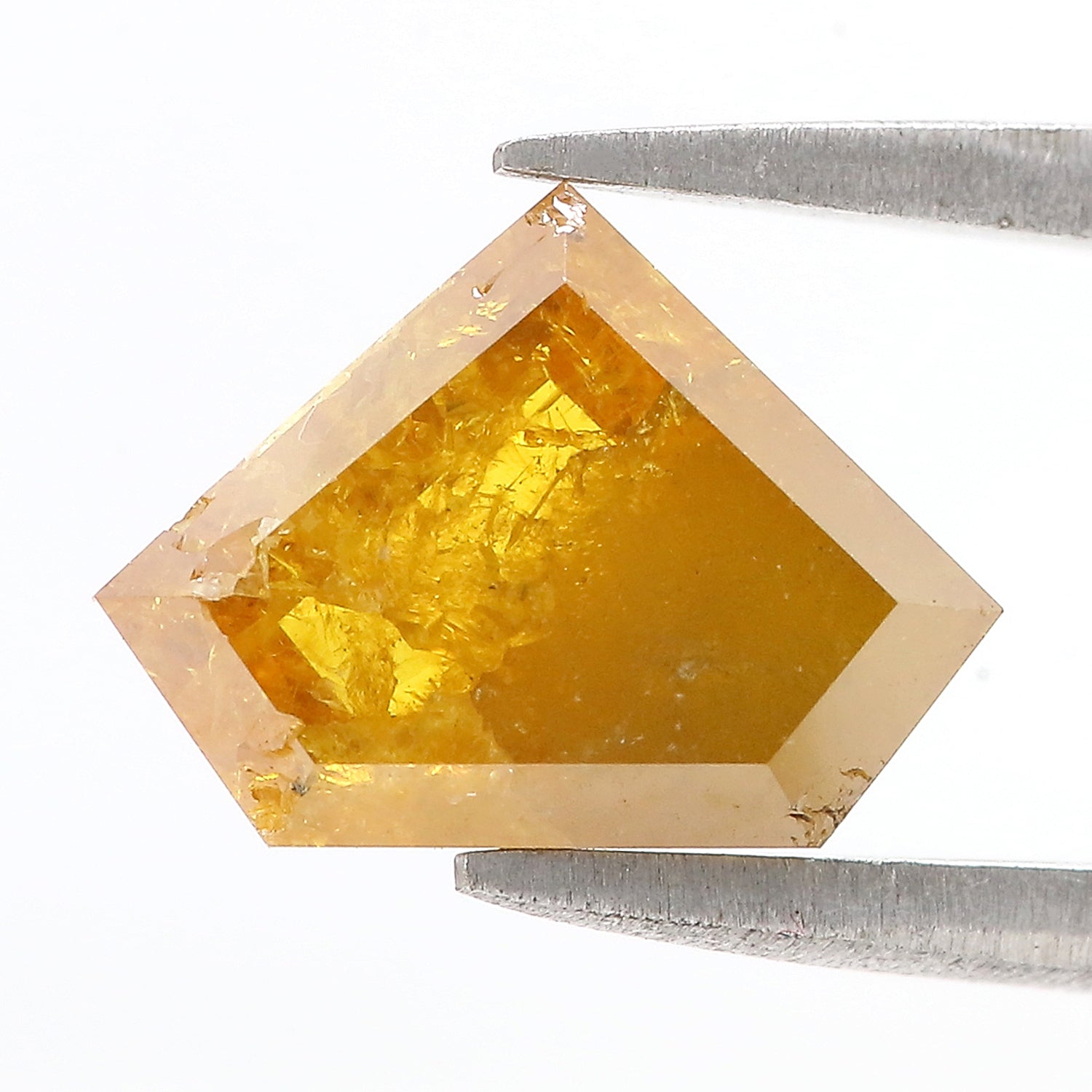 3.63 CT Natural Loose Shield Shape Diamond Yellow Color Shield Diamond 8.70 MM Natural Loose Yellow Diamond Shield Rose Cut Diamond QL9783