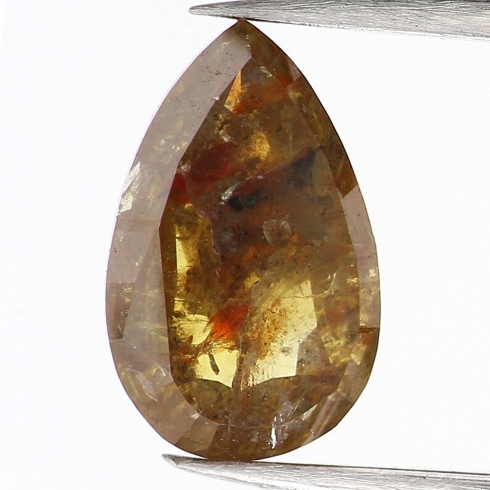 0.76 Ct Natural Loose Pear Shape Diamond Brown Color Pear Cut Diamond 7.30 MM Natural Loose Diamond Brown Color Pear Rose Cut Diamond NQ1108