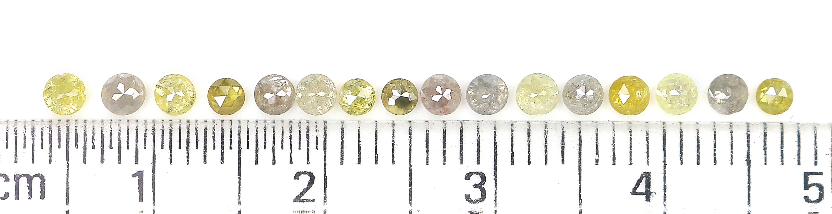 1.15 CT Natural Loose Round Rose Cut Diamond Grey Color Round Shape Diamond 2.40 MM Natural Loose Yellow Color Round Rose Cut Diamond KQ2437