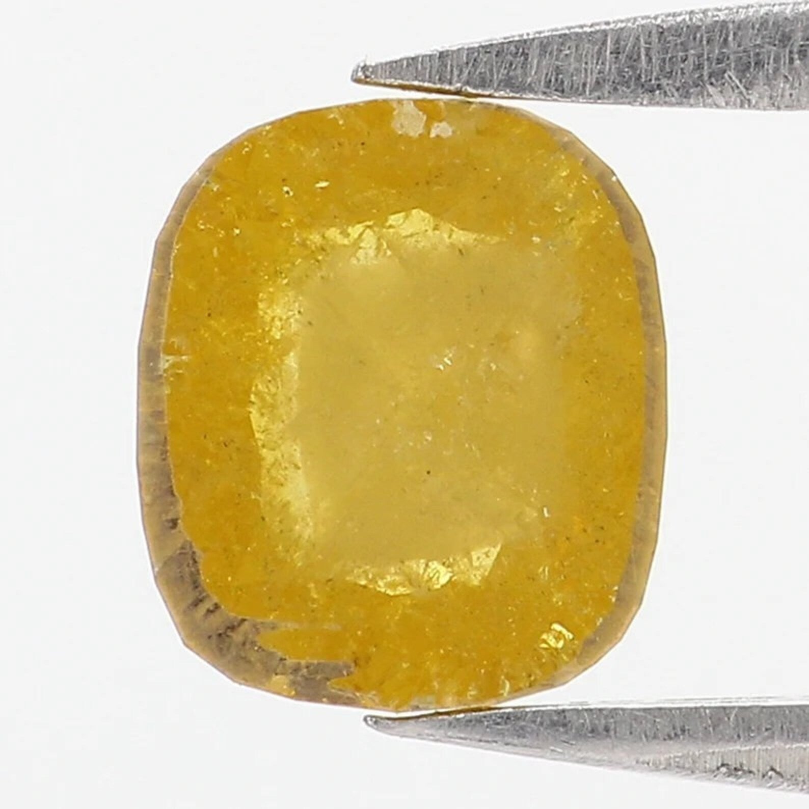 0.79 Ct Natural Loose Cushion Shape Diamond Yellow Color Cushion Cut Diamond 6.80 MM Natural Yellow Color Cushion Rose Cut Diamond NQ1747