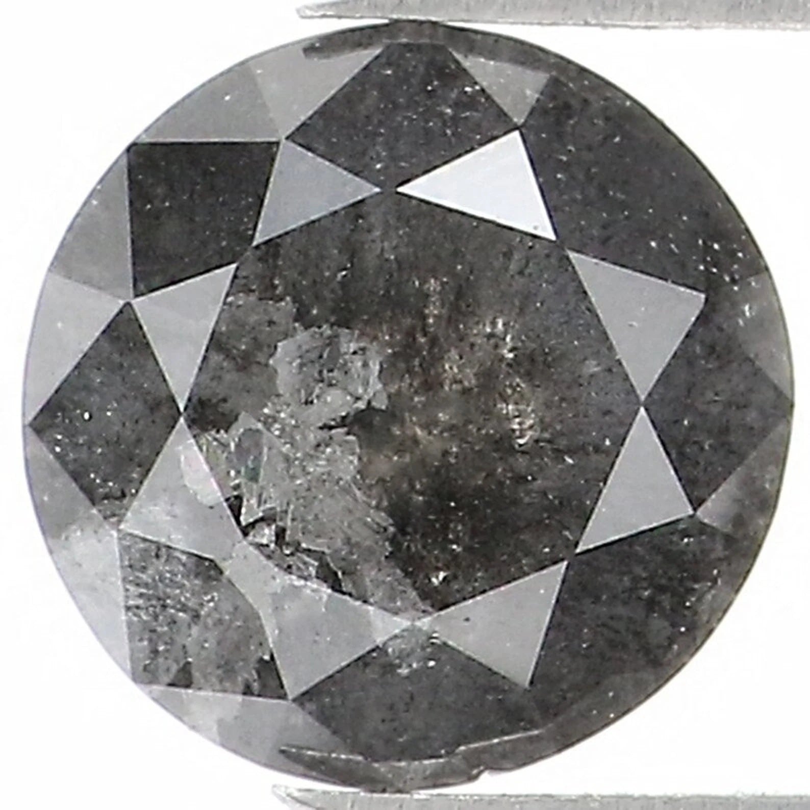 0.79 CT Natural Loose Round Shape Diamond Salt And Pepper Round Cut Diamond 6.00 MM Natural Black Gray Color Round Rose Cut Diamond NQ1536