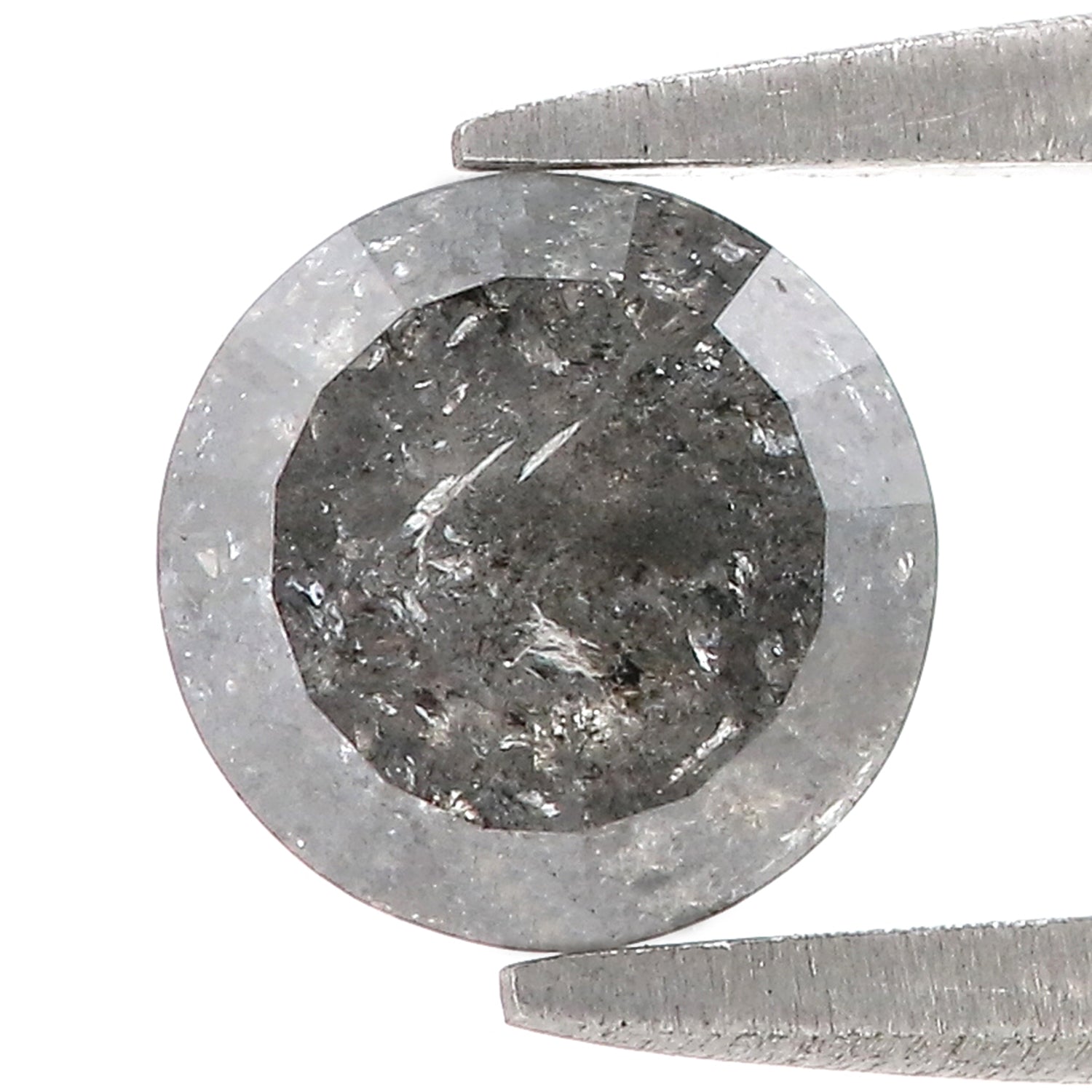 1.54 CT Natural Loose Round Rose Cut Diamond Salt And Pepper Round Shape Diamond 6.75 MM Natural Loose Diamond Round Rose Cut Diamond QL1917