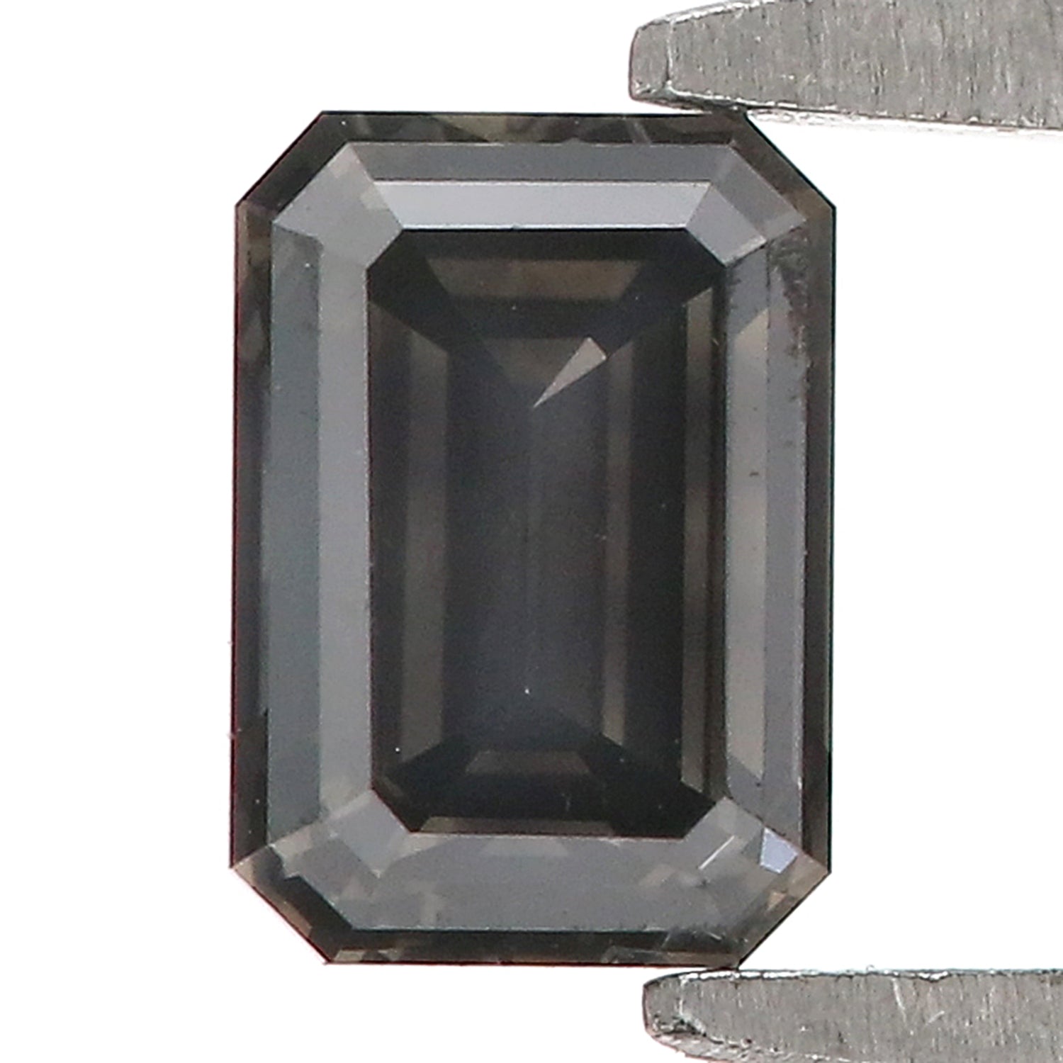 0.59 CT Natural Loose Emerald Shape Diamond Salt And Pepper Emerald Shape Diamond 5.35 MM Black Grey Color Emerald Rose Cut Diamond QL9757