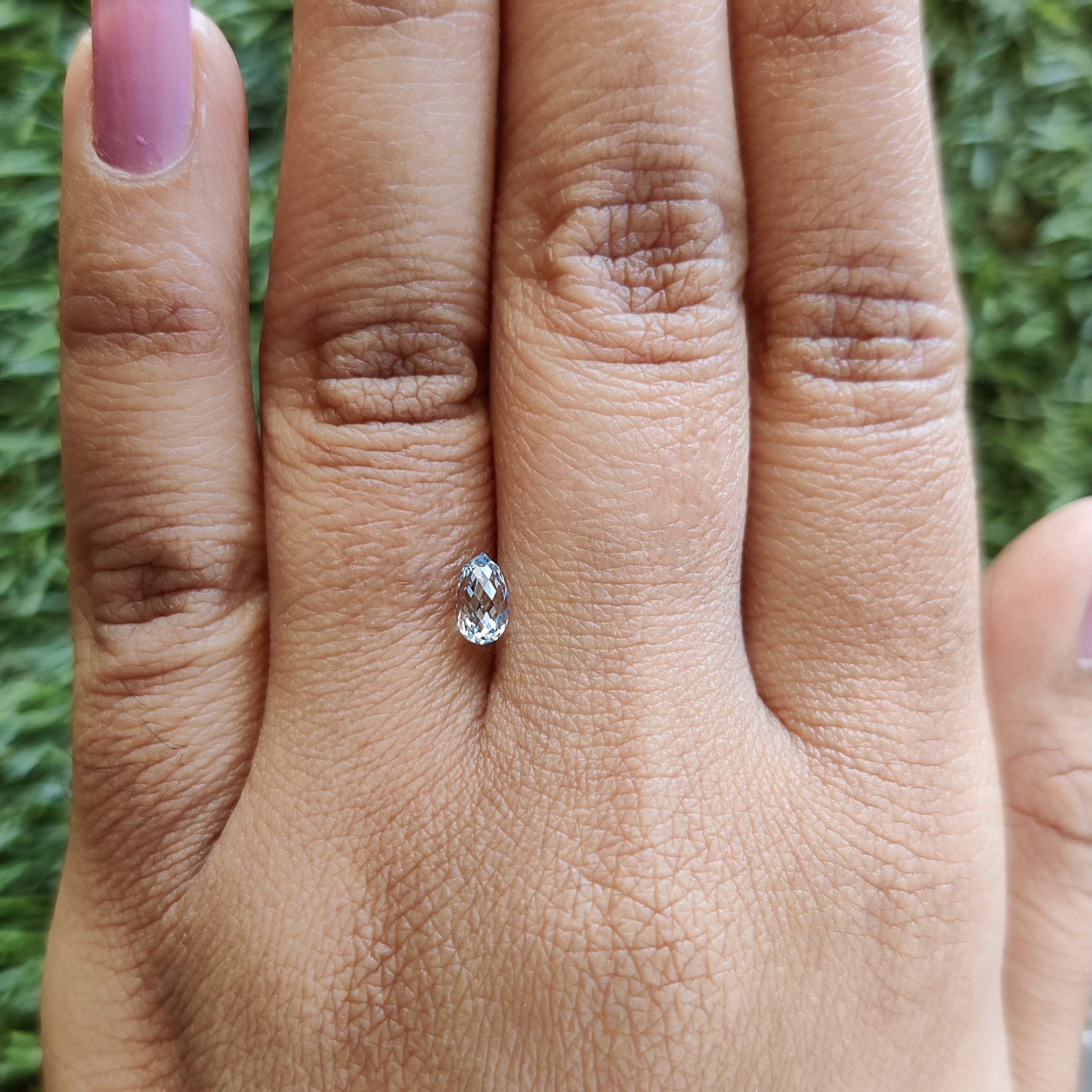 0.69 CT Lab Grown Briolette Cut Diamond Blue Color VS Clarity Diamond Lab Grown CVD Diamond Lab Created Drop Rose Cut Diamond L3495