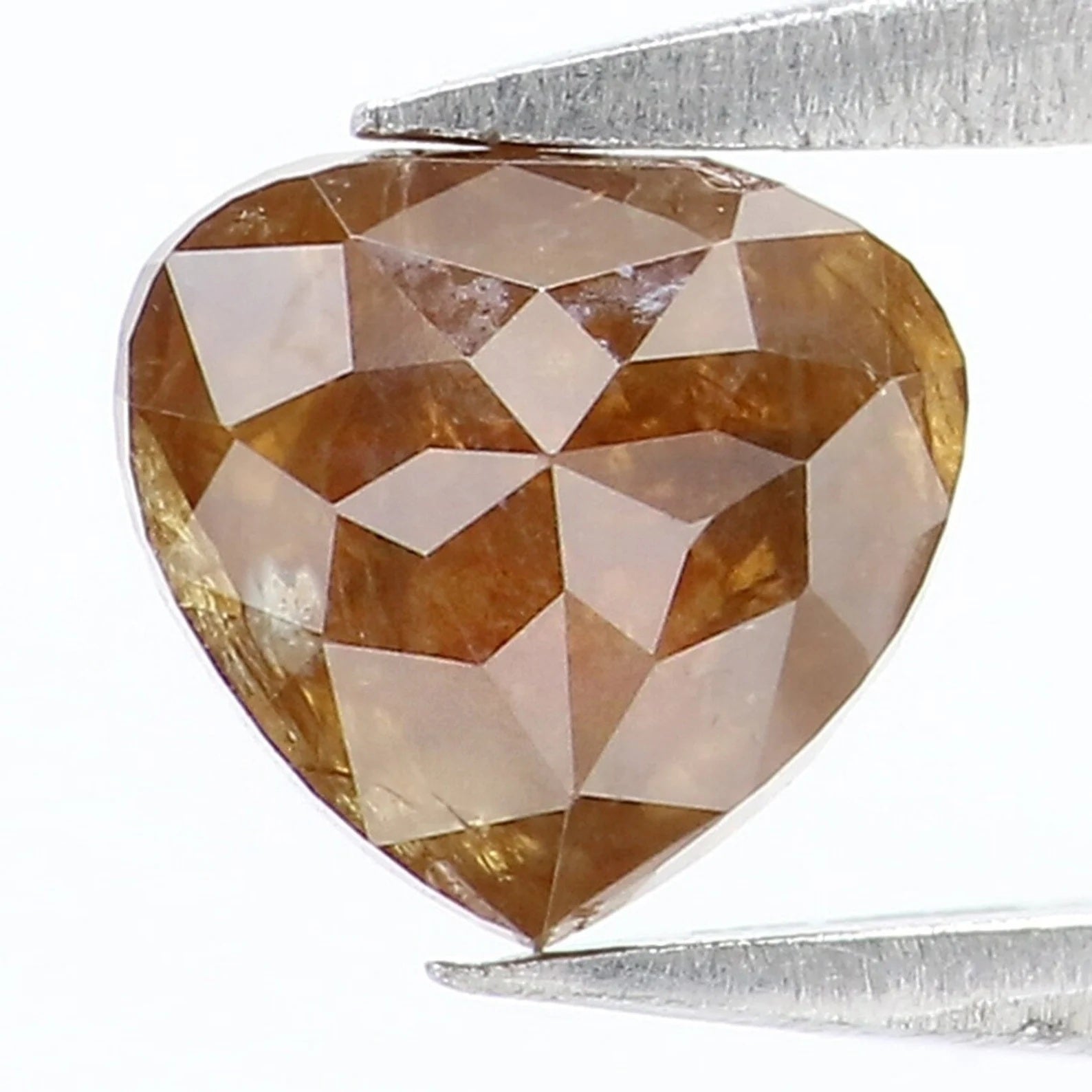 0.81 CT Natural Loose Heart Shape Diamond Brown Color Heart Cut Diamond 5.50 MM Natural Loose Diamond Heart Shape Rose Cut Diamond NQ8241