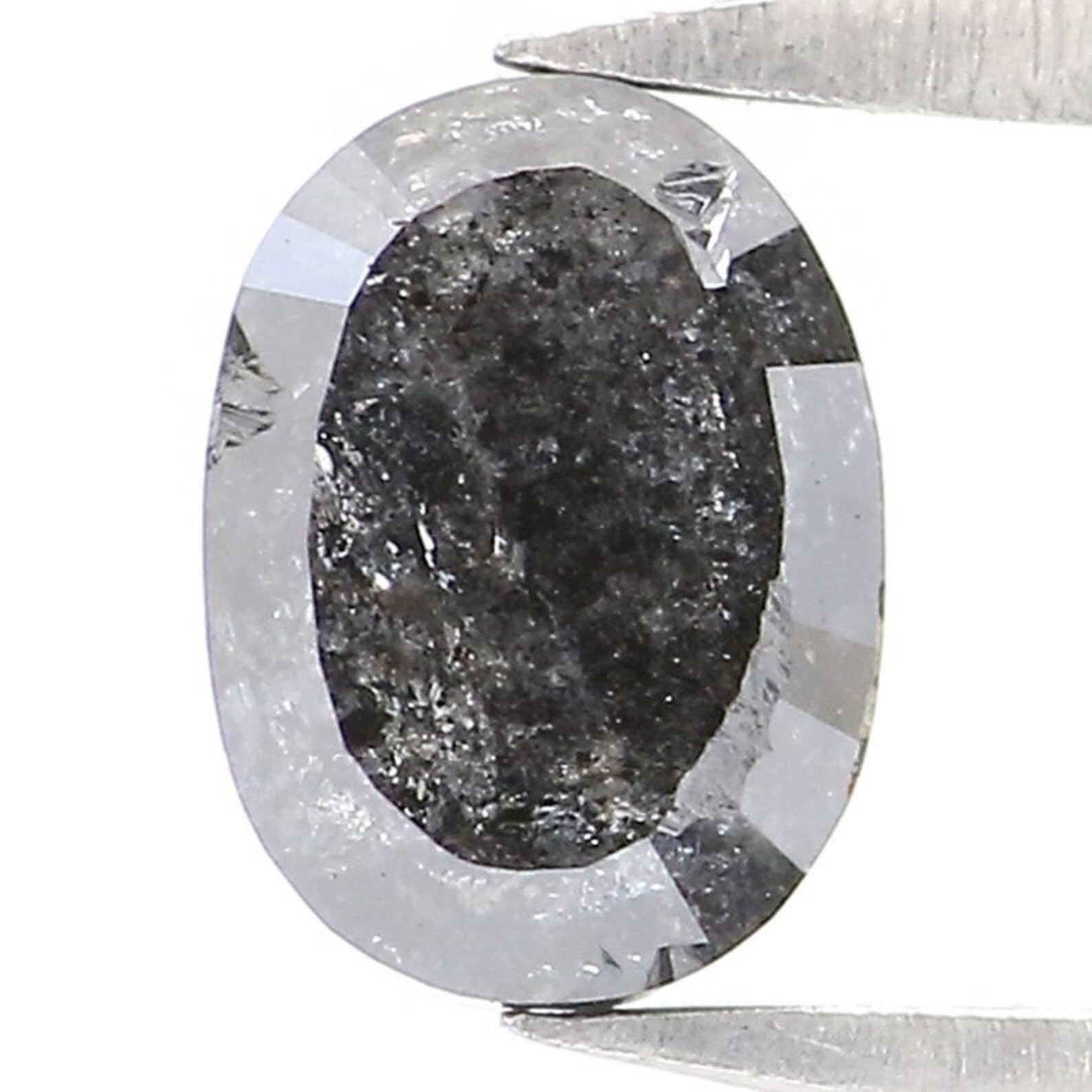 0.73 CT Natural Loose Oval Shape Diamond Salt And Pepper Oval Cut Diamond 5.70 MM Natural Loose Diamond Oval Shape Rose Cut Diamond NQ2052