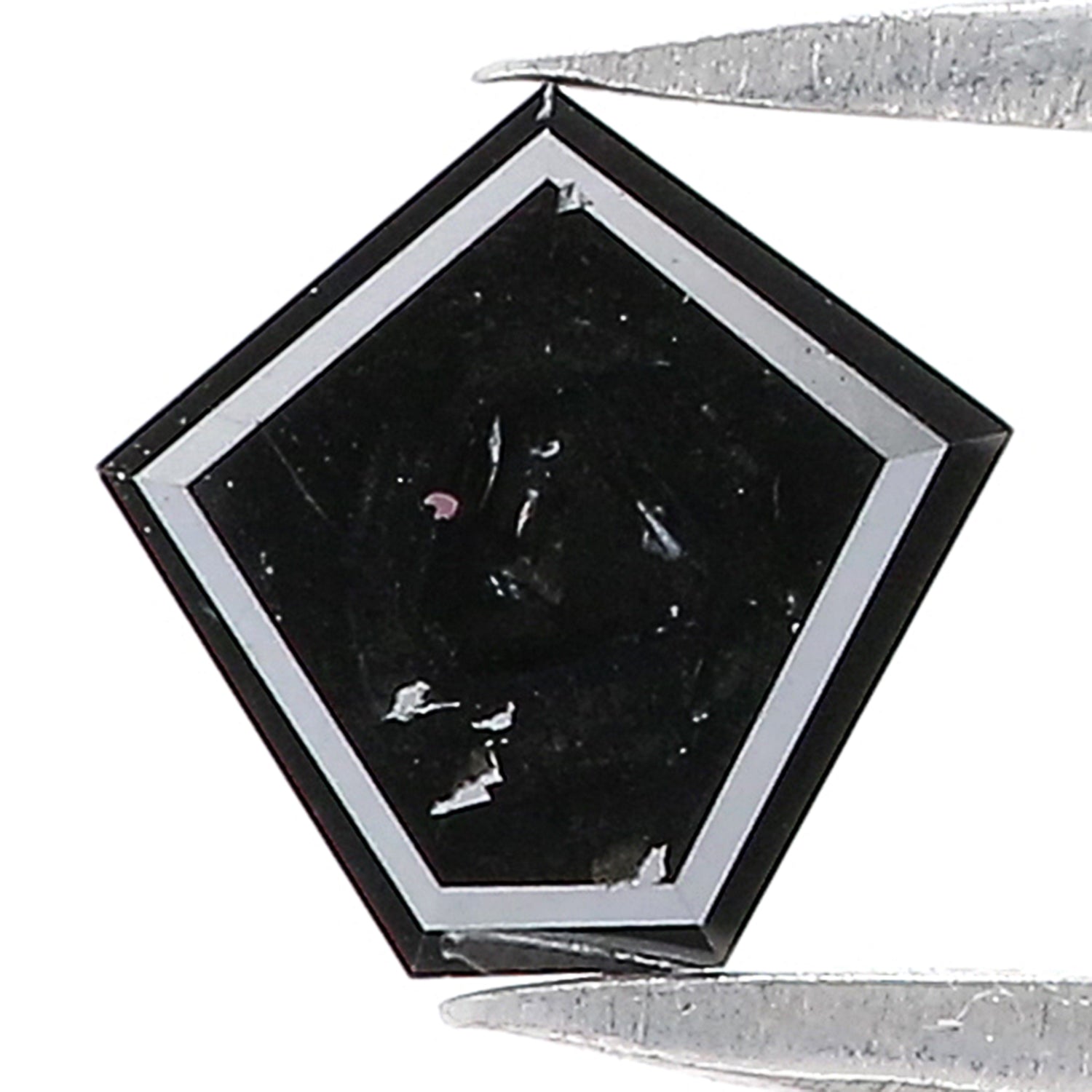 0.78 CT Natural Loose Pentagon Shape Diamond Black Color Pentagon Diamond 6.35 MM Natural Loose Black Color Pentagon Rose Cut Diamond LQ9608