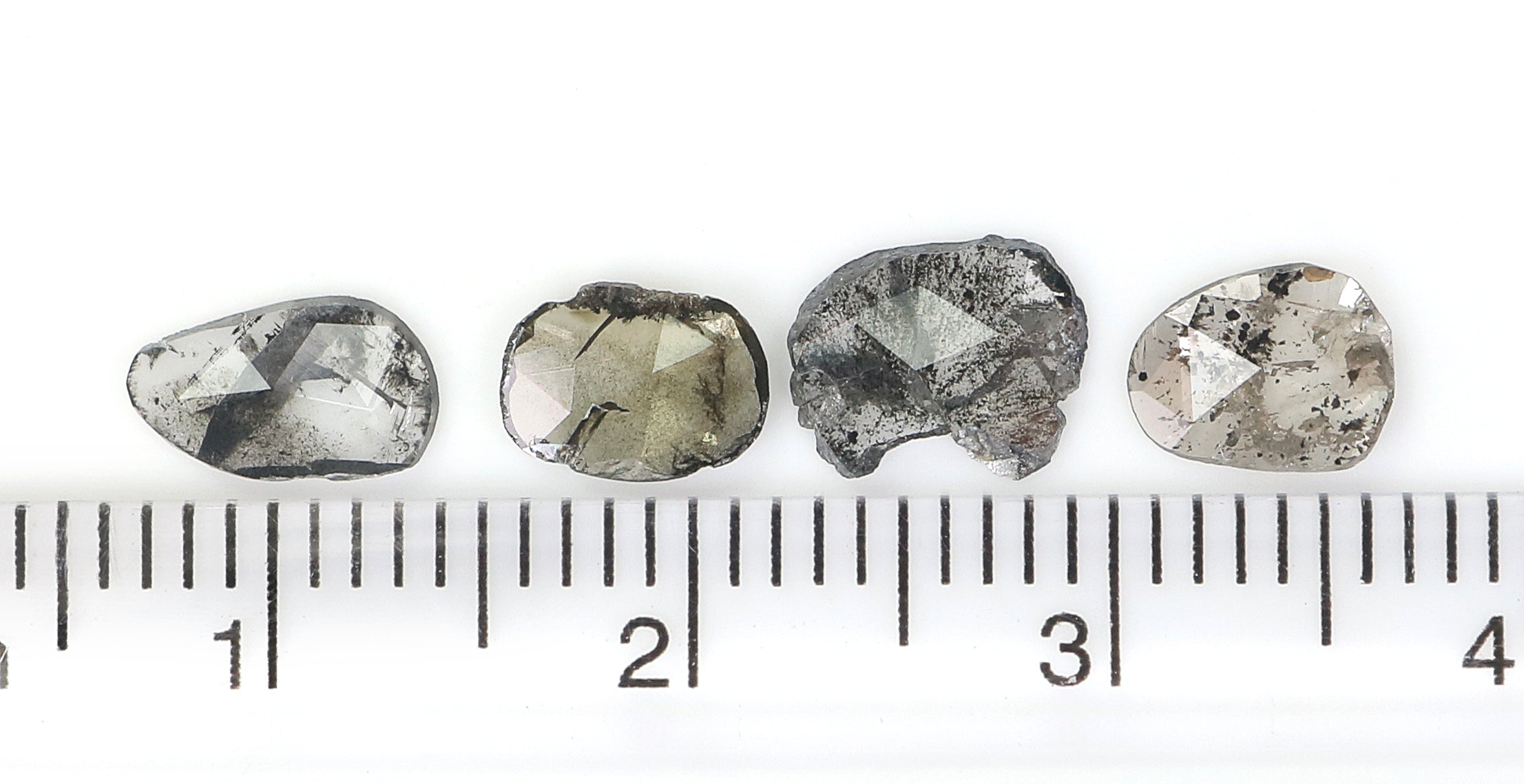 1.34 CT Natural Loose Slice Shape Diamond Salt And Pepper Slice Uncut Diamond 7.40 MM Natural Black Grey Diamond Irregular Cut Diamond L3513