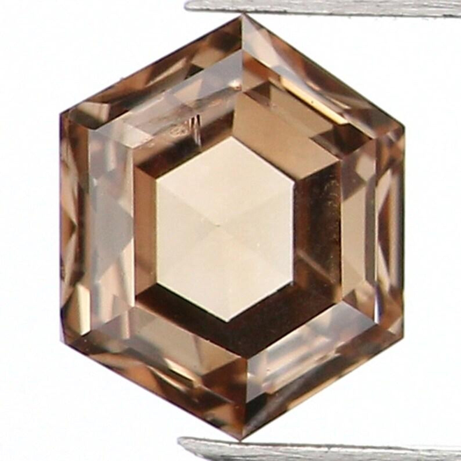 0.35 Ct Natural Loose Hexagon Shape Diamond Brown Color Hexagon Cut Diamond 4.65 MM Natural Loose Diamond Hexagon Rose Cut Diamond NQ1335