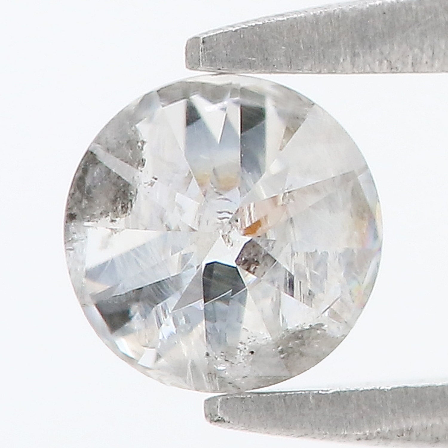 0.52 CT Natural Loose Round Shape Diamond Salt And Pepper Round Diamond 4.70 MM Natural Black Gray Color Round Brilliant Cut Diamond LQ2005