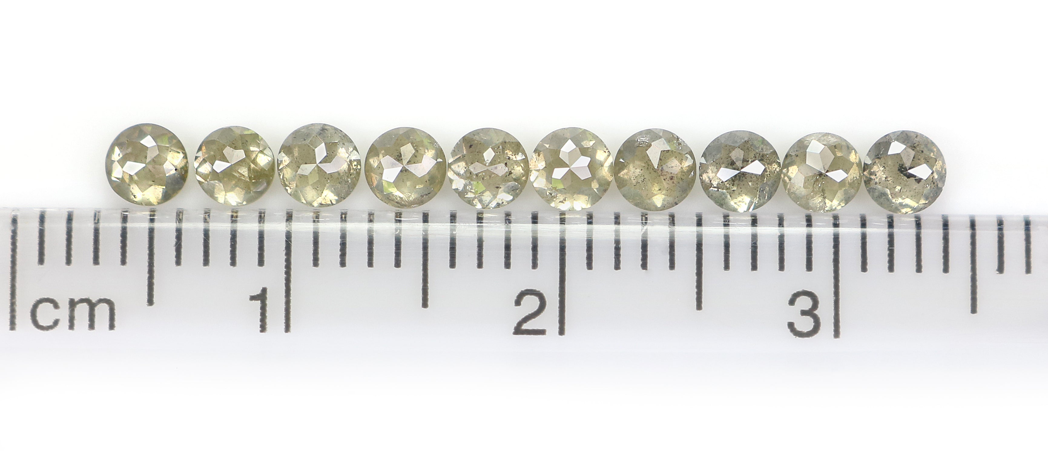 1.43 CT Natural Loose Rose Cut Diamond Grey Green Color Round Diamond 3.00 MM Natural Loose Grey Green Round Rose Cut Shape Diamond NQ409