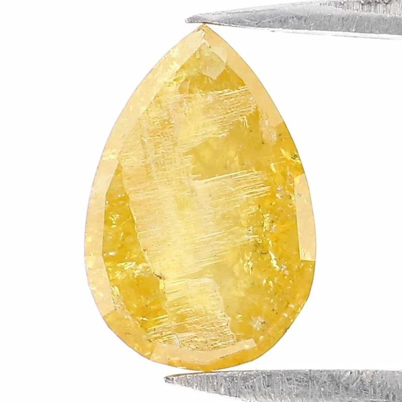 0.86 CT Natural Loose Pear Shape Diamond Yellow Color Pear Diamond 7.95 MM Natural Loose Diamond Yellow Color Pear Rose Cut Diamond NQ1947