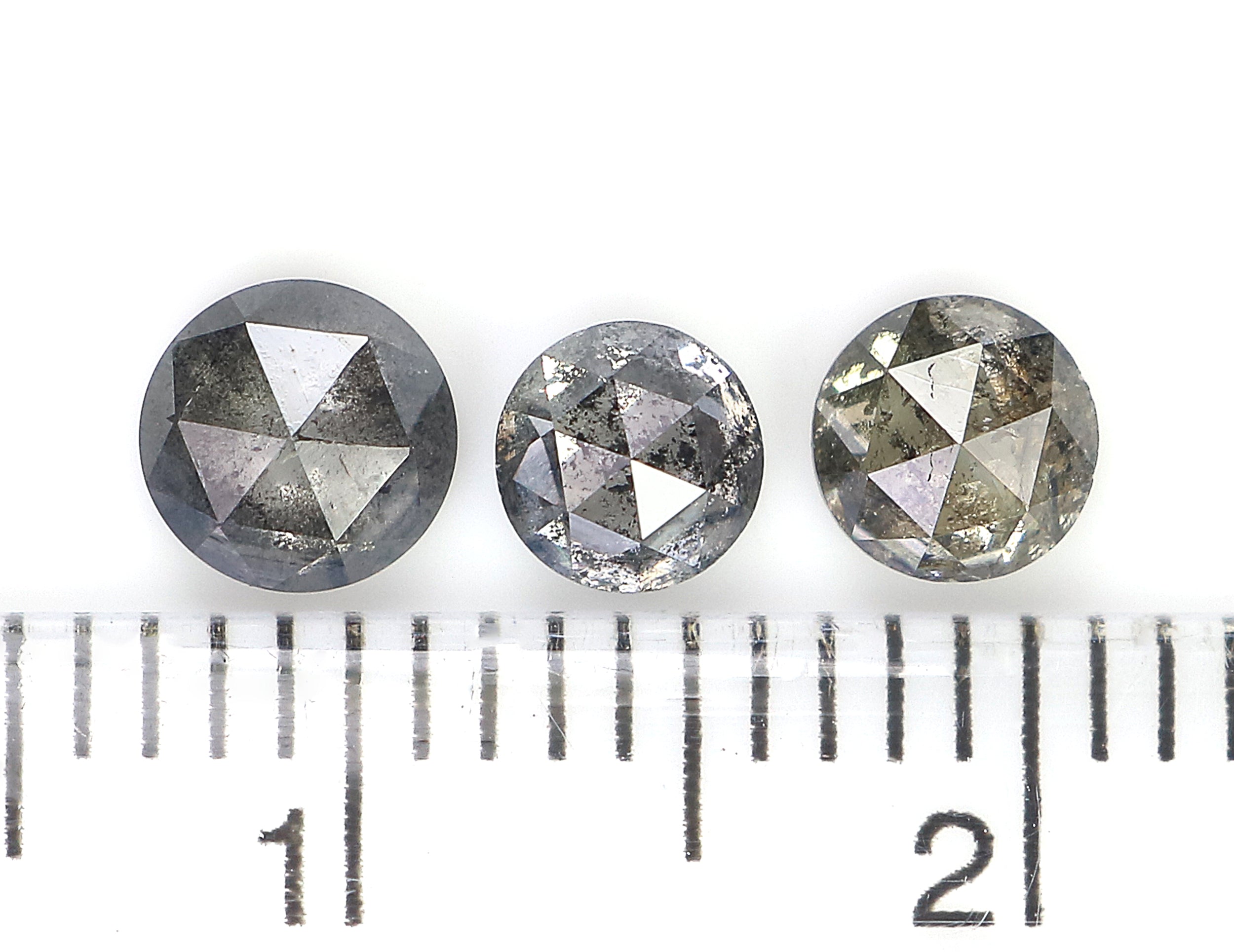 1.16 Ct Natural Loose Round Rose Cut Diamond Salt And Pepper Round Shape Diamond 4.00 MM Natural Black Grey Round Rose Cut Diamond LQ1149