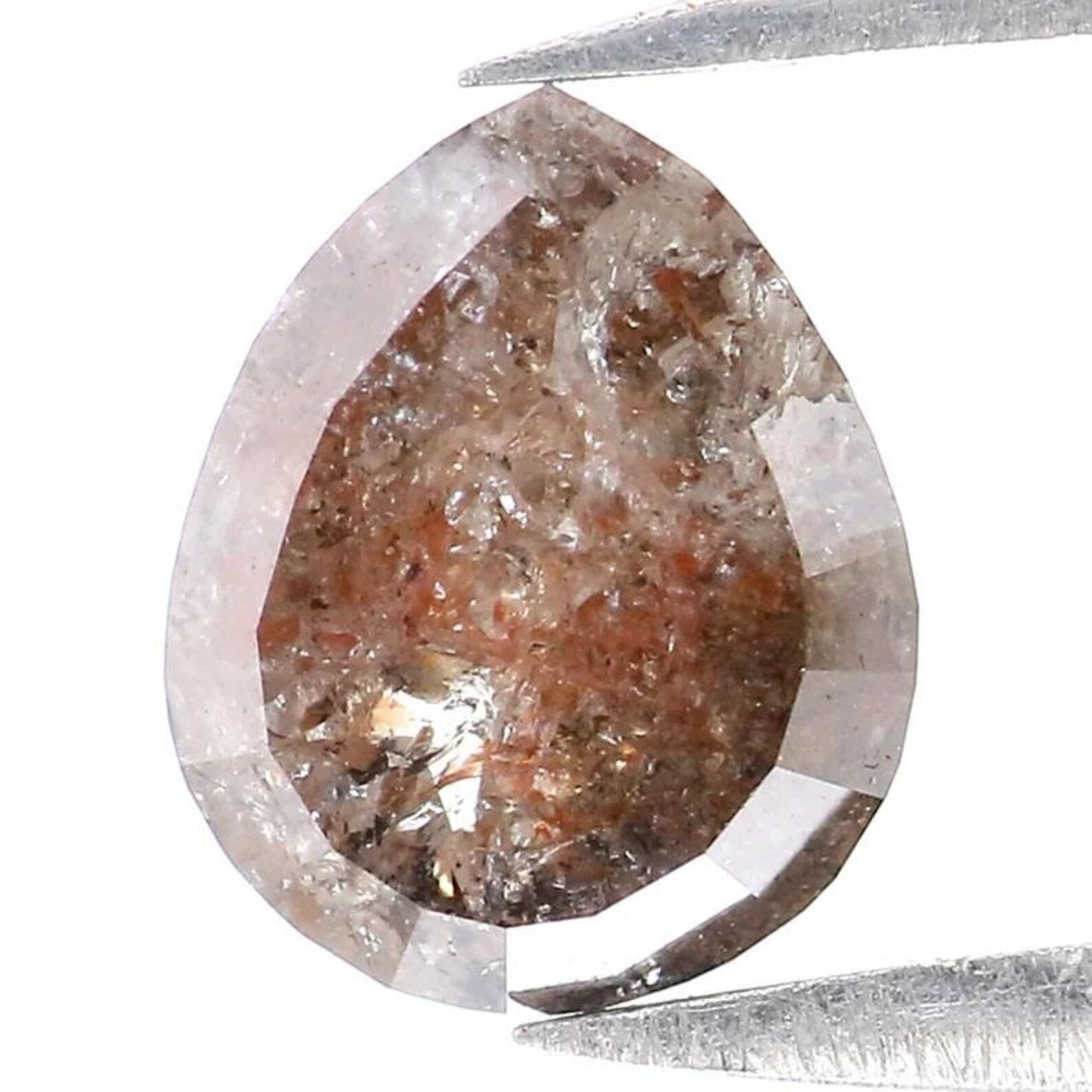 1.12 CT Natural Loose Pear Shape Diamond Brown Color Pear Diamond 6.90 MM Natural Loose Diamond Brown Color Pear Rose Cut Diamond NQ9963