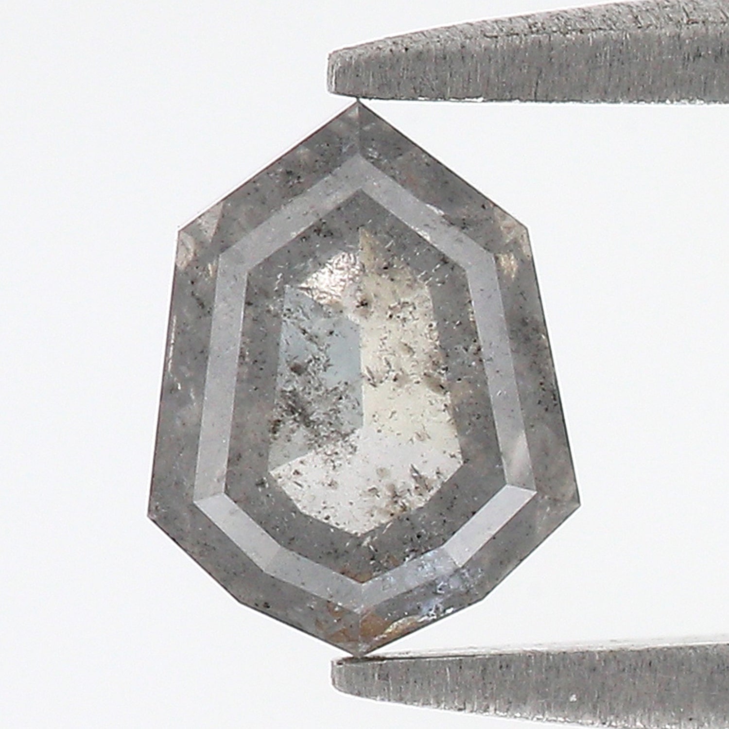 1.12 Ct Natural Loose Shield Shape Diamond Salt And Pepper Shield Shape Diamond 7.10 MM Natural Gray Color Shield Rose Cut Diamond QL2570