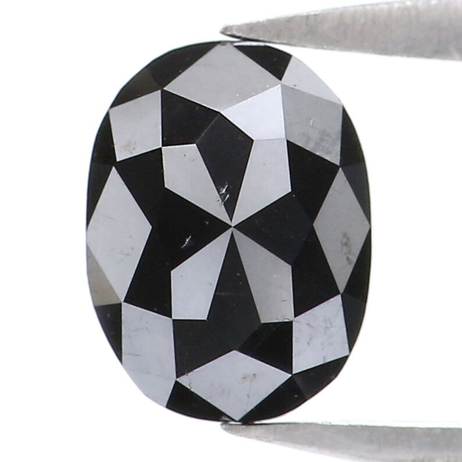 0.84 CT Natural Loose Oval Shape Diamond Black Color Oval Cut Diamond 6.55 MM Natural Loose Diamond Black Oval Shape Rose Cut Diamond QN1977