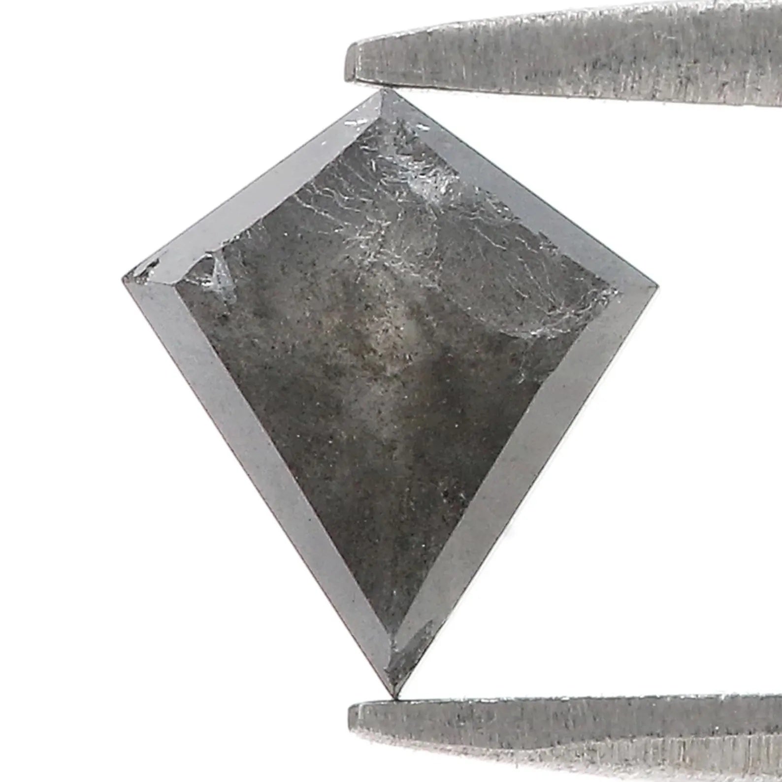 0.89 CT Natural Loose Kite Shape Diamond Salt And Pepper Kite Cut Diamond 7.55 MM Natural Loose Black Gray Color Kite Rose Cut Diamond N2594