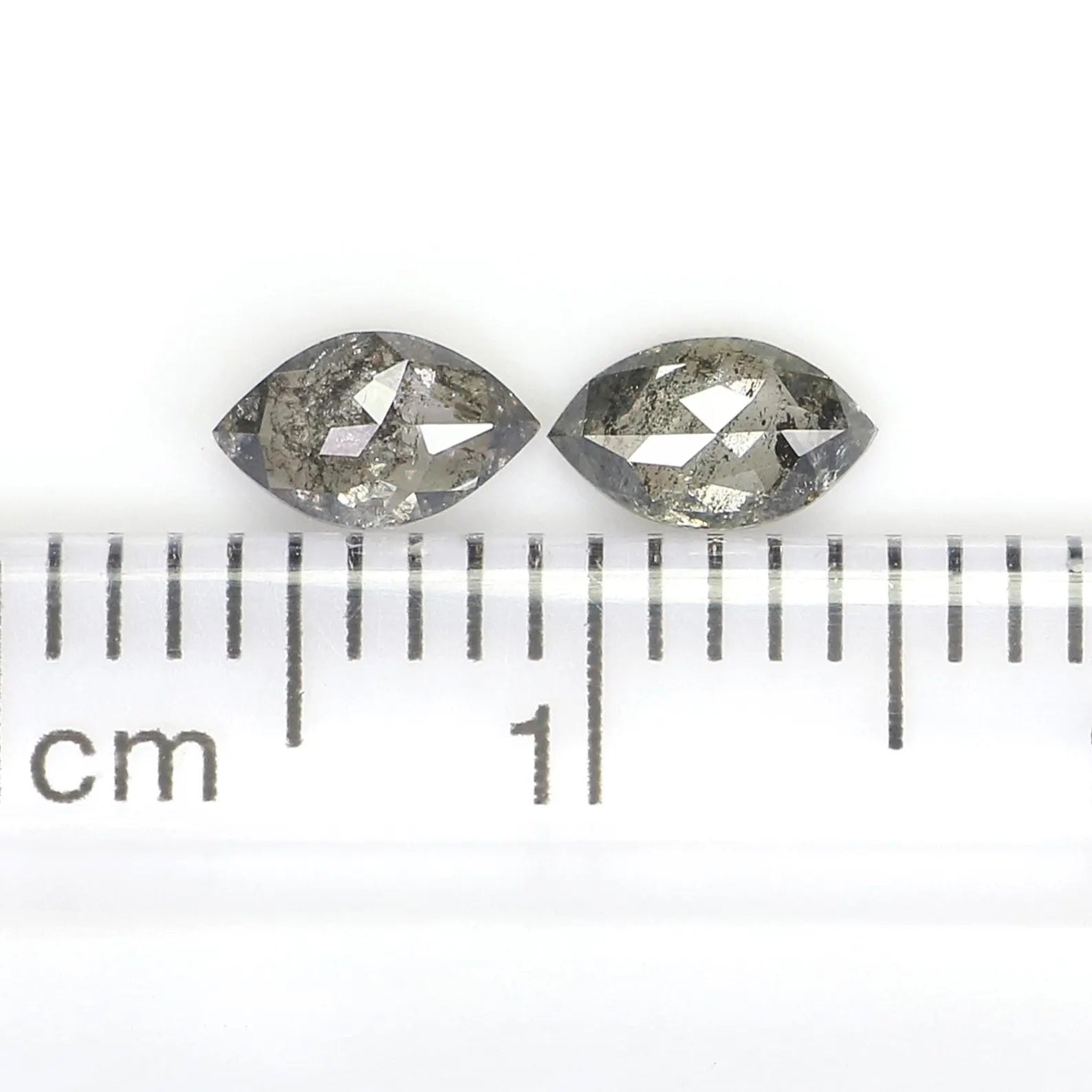 0.49 CT Natural Loose Marquise Shape Pair Diamond Salt And Pepper Marquise Diamond 5.50 MM Black Grey Color Marquise Rose Cut Diamond NQ2110