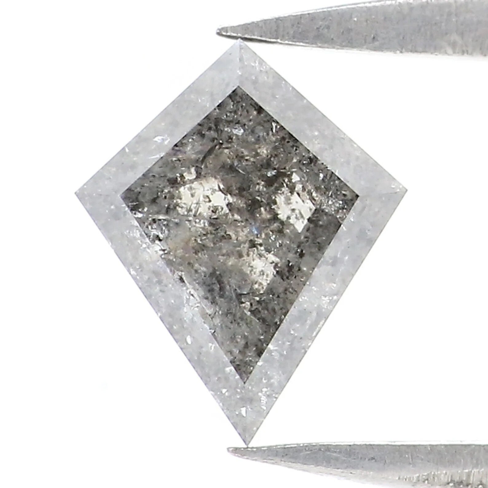 0.60 CT Natural Loose Kite Shape Diamond Salt And Pepper Kite Diamond 7.20 MM Natural Loose Black Grey Color Kite Rose Cut Diamond QN2095