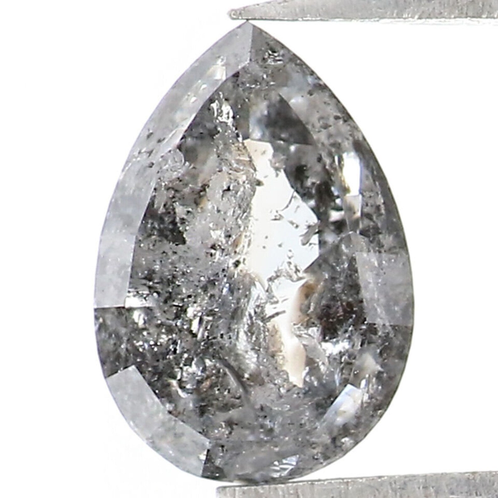 0.52 CT Natural Loose Pear Shape Diamond Salt And Pepper Pear Cut Diamond 6.00 MM Natural Loose Diamond Pear Shape Rose Cut Diamond QN1831