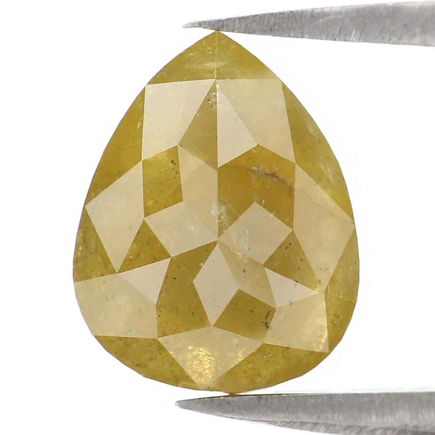 2.71 CT Natural Loose Pear Shape Diamond Yellow Color Pear Cut Diamond 10.00 MM Natural Loose Yellow Diamond Pear Rose Cut Diamond LQ2874