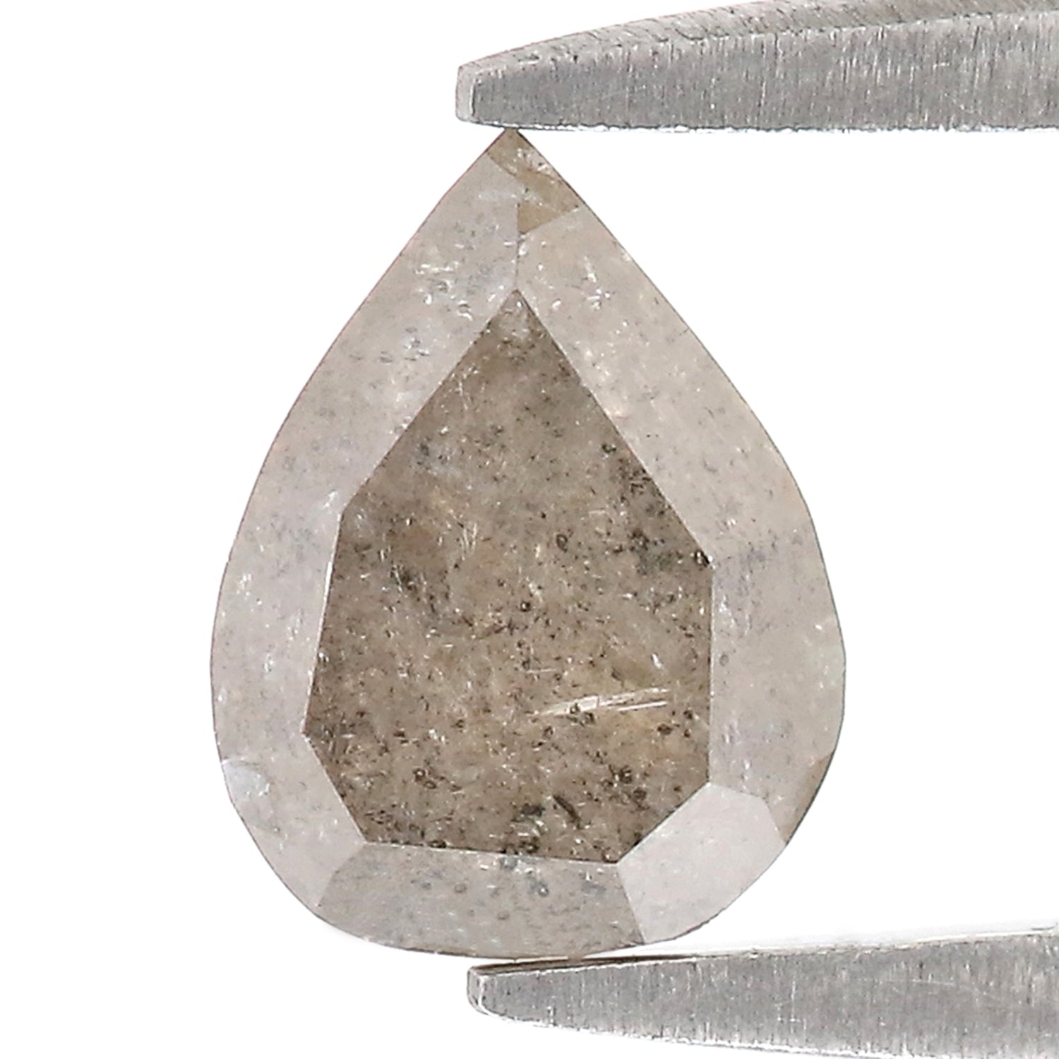 0.98 CT Natural Loose Pear Shape Diamond Salt And Pepper Pear Diamond 7.30 MM Natural Loose Diamond Grey Color Pear Rose Cut Diamond LQ7712