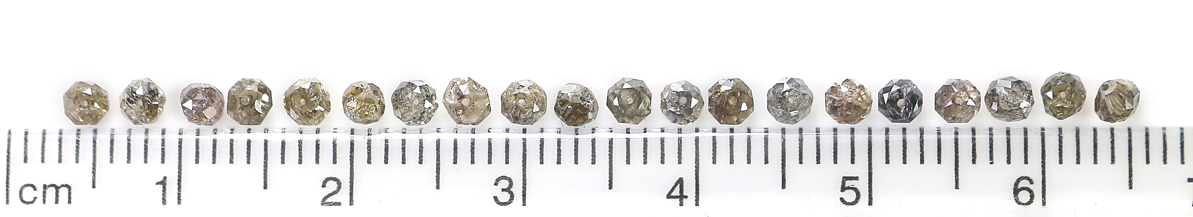 2.40 CT Natural Loose Bead Shape Diamond Brown Color Bead Cut Diamond 2.50 MM Natural Loose Brown Color Diamond Bead Rose Cut Diamond LQ1722