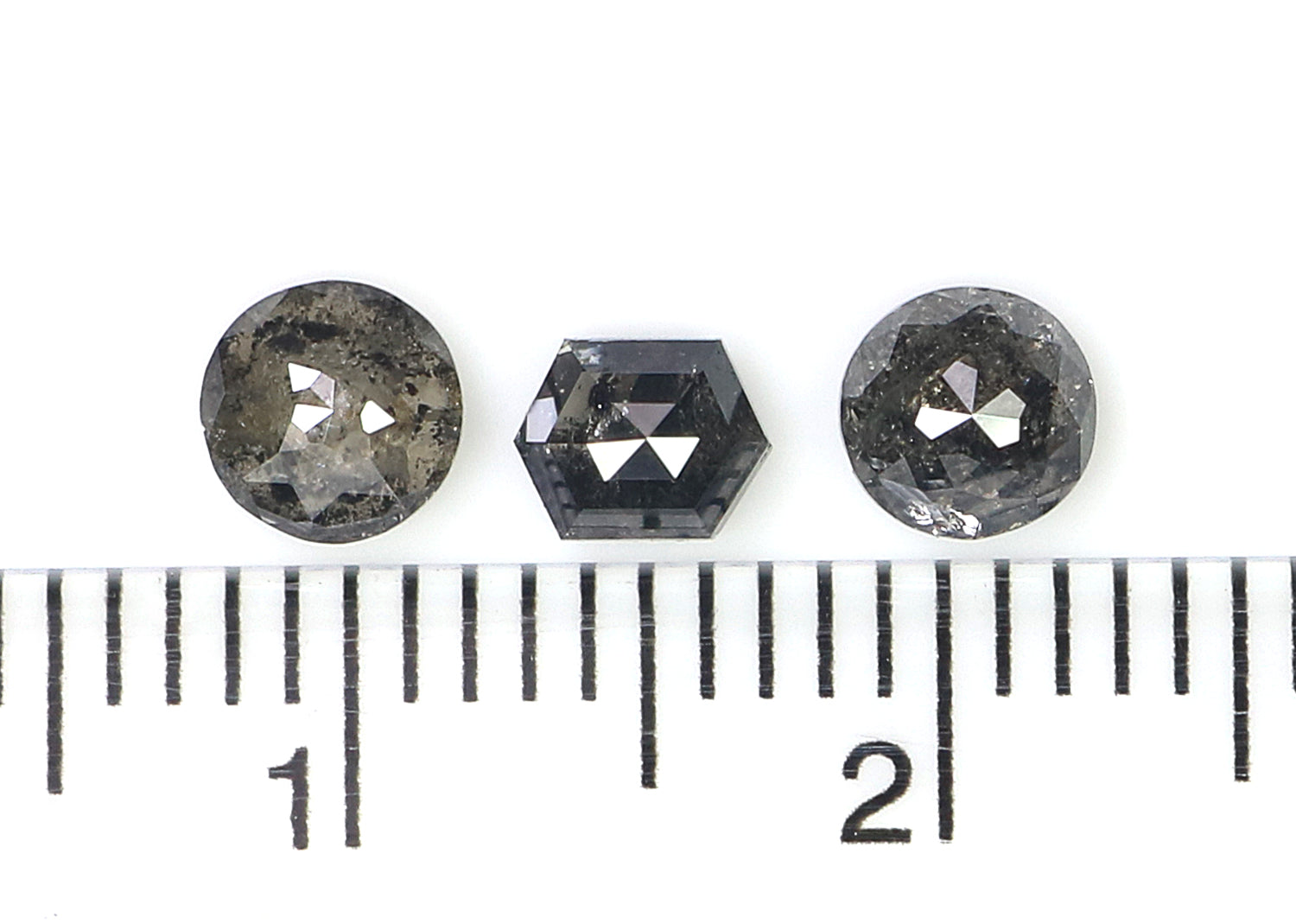 1.03 CT Natural Loose Mix Shape Diamond Salt And Pepper Mix Shape Diamond 4.35 MM Natural Black Grey Color Mix Shape Rose Cut Diamond KR2328