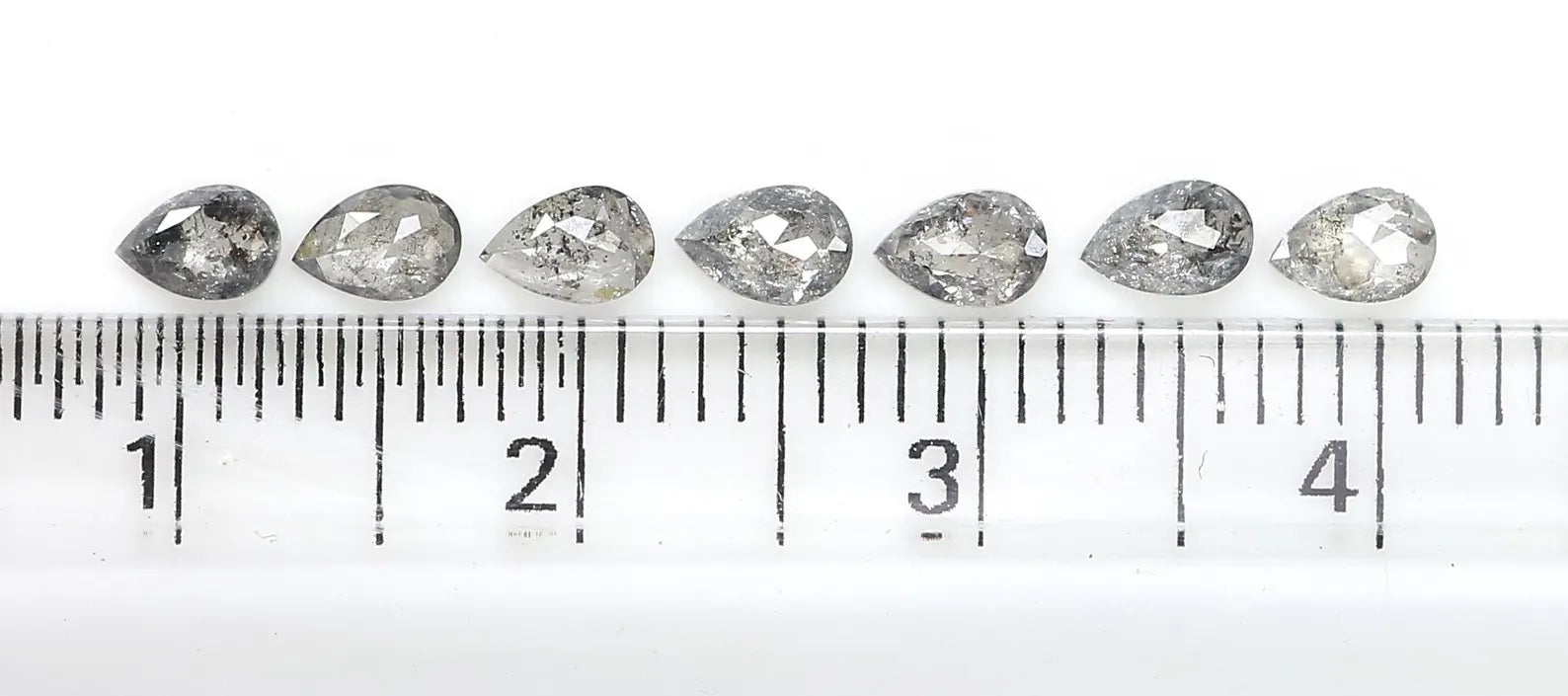 1.05 CT Natural Loose Pear Diamond Salt And Pepper Pear Diamond 3.60 MM Natural Loose Diamond Black Grey Color Pear Rose Cut Diamond NQ1569
