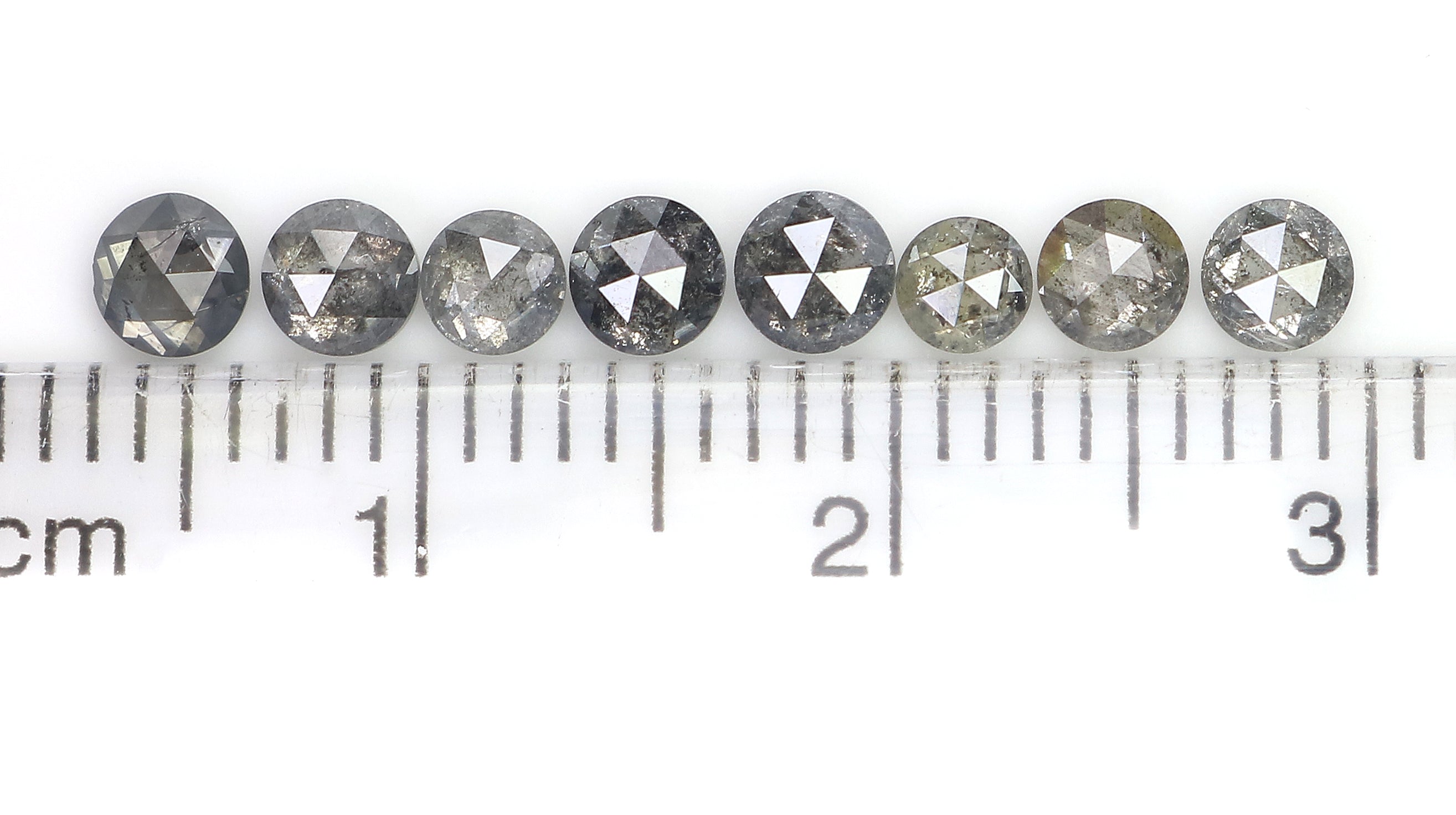 1.34 Ct Natural Loose Round Rose Cut Diamond Salt And Pepper Round Shape Diamond 2.90 MM Natural Black Grey Round Rose Cut Diamond QL1137