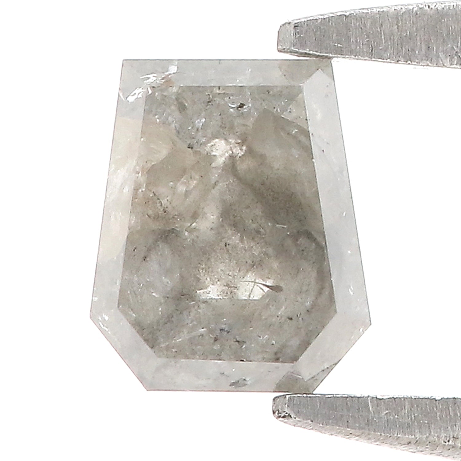 0.65 CT Natural Loose Coffin Shape Diamond Salt And Pepper Coffin Shape Diamond 5.40 MM Black Grey Color Coffin Rose Cut Diamond QL5831