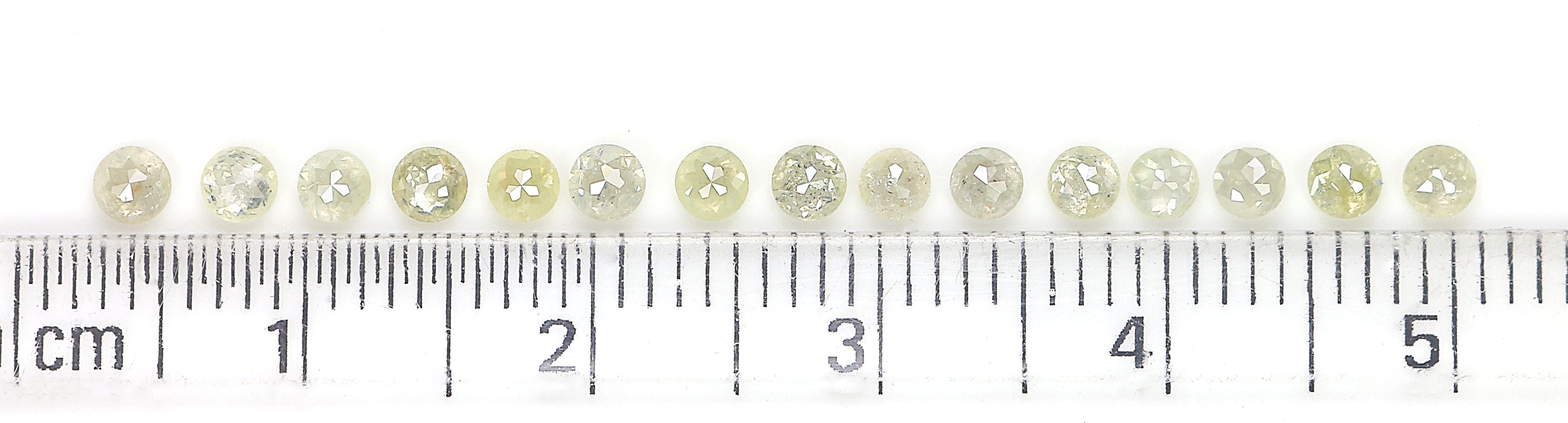 1.28 CT Natural Loose Round Rose Cut Diamond Light Yellow Color Round Shape Diamond 2.50 MM Natural Yellow Round Rose Cut Diamond KQ652