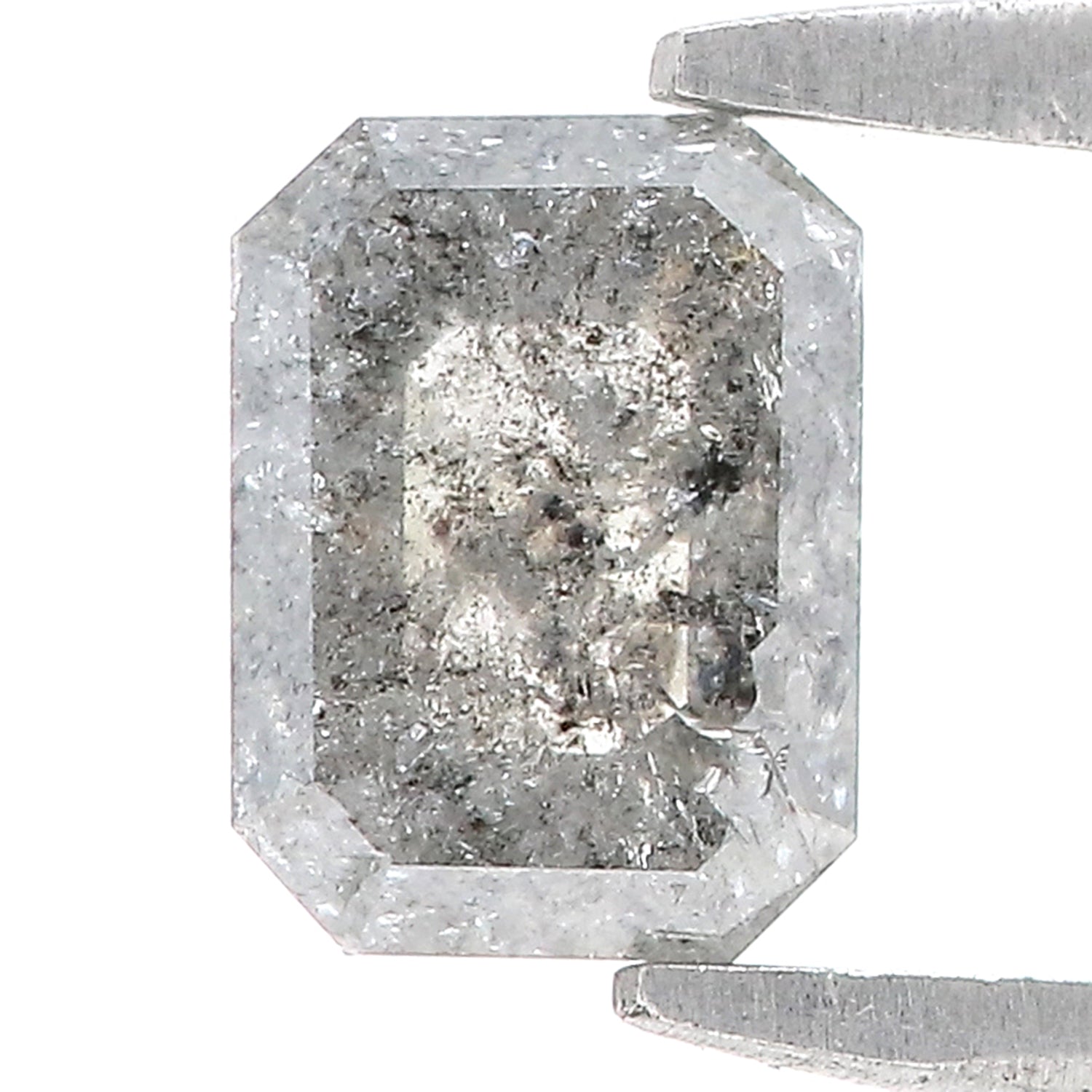 0.82 CT Natural Loose Emerald Shape Diamond Salt And Pepper Emerald Cut Diamond 6.10 MM Natural Black Grey Emerald Rose Cut Diamond LQ2003
