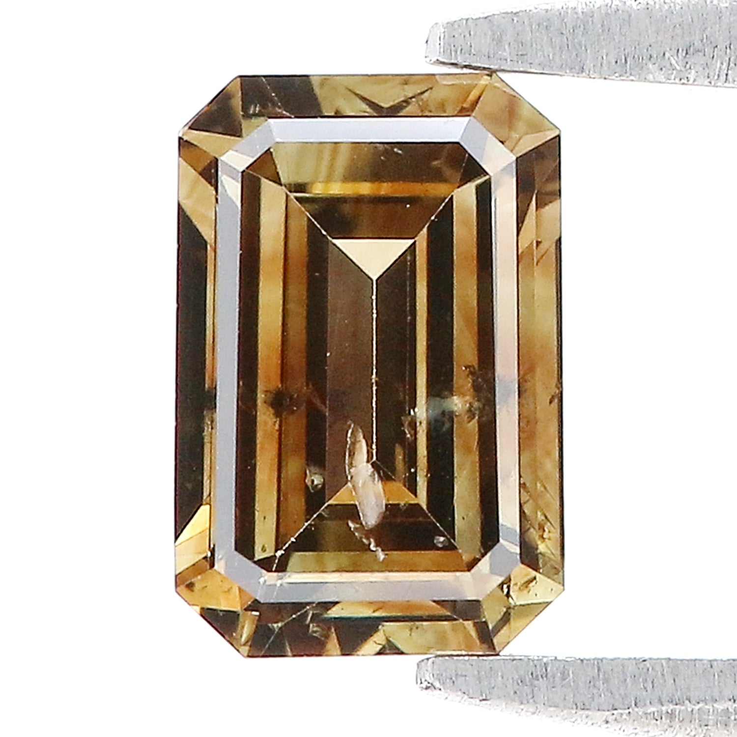 0.96 Ct Natural Loose Emerald Shape Diamond Brown Color Emerald Cut Diamond 6.90 MM Natural Brown Diamond Emerald Rose Cut Diamond LQ1768