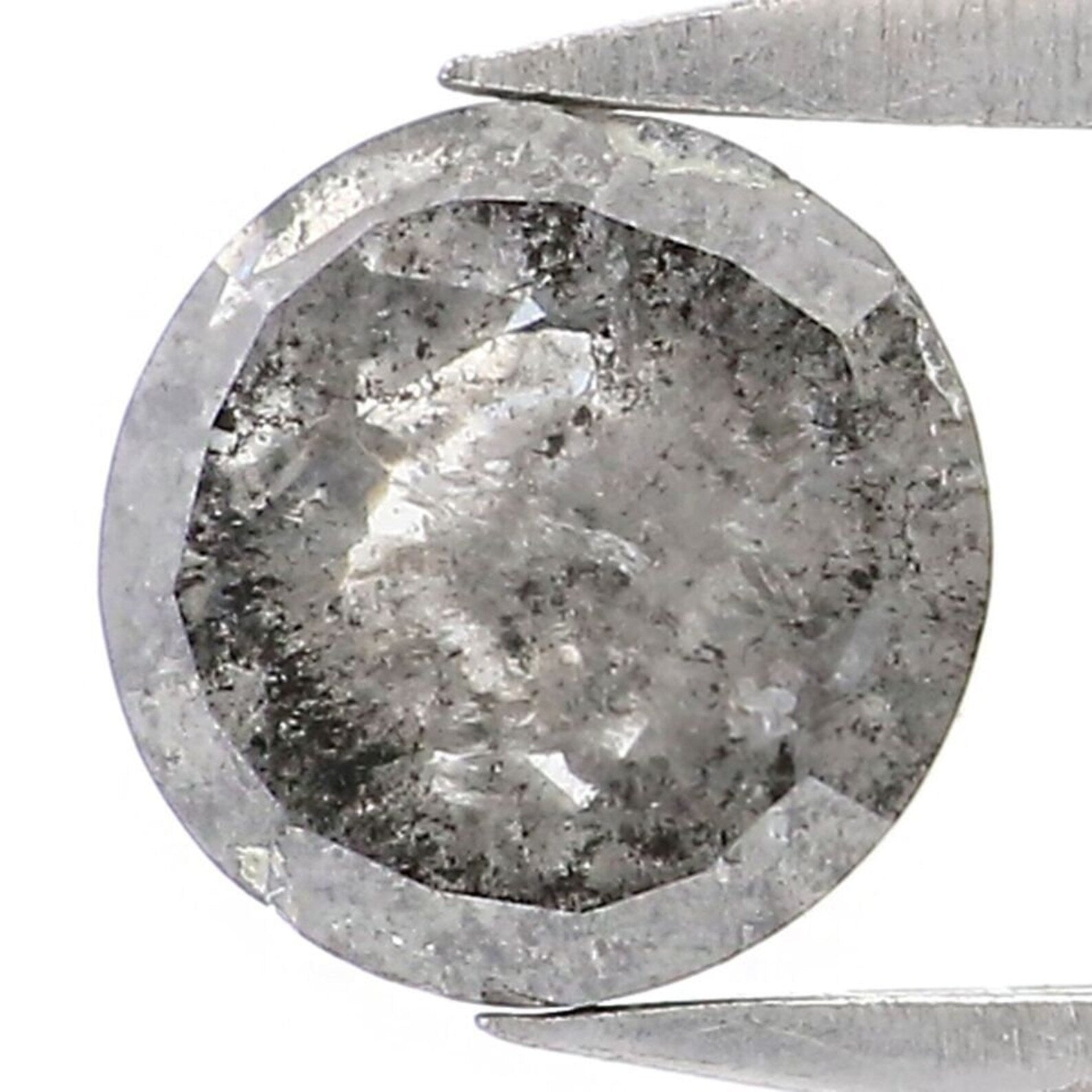 0.73 CT Natural Loose Round Rose Cut Salt And Pepper Diamond 5.40 MM Natural Black Grey Color Diamond Round Rose Cut Shape Diamond NQ2074